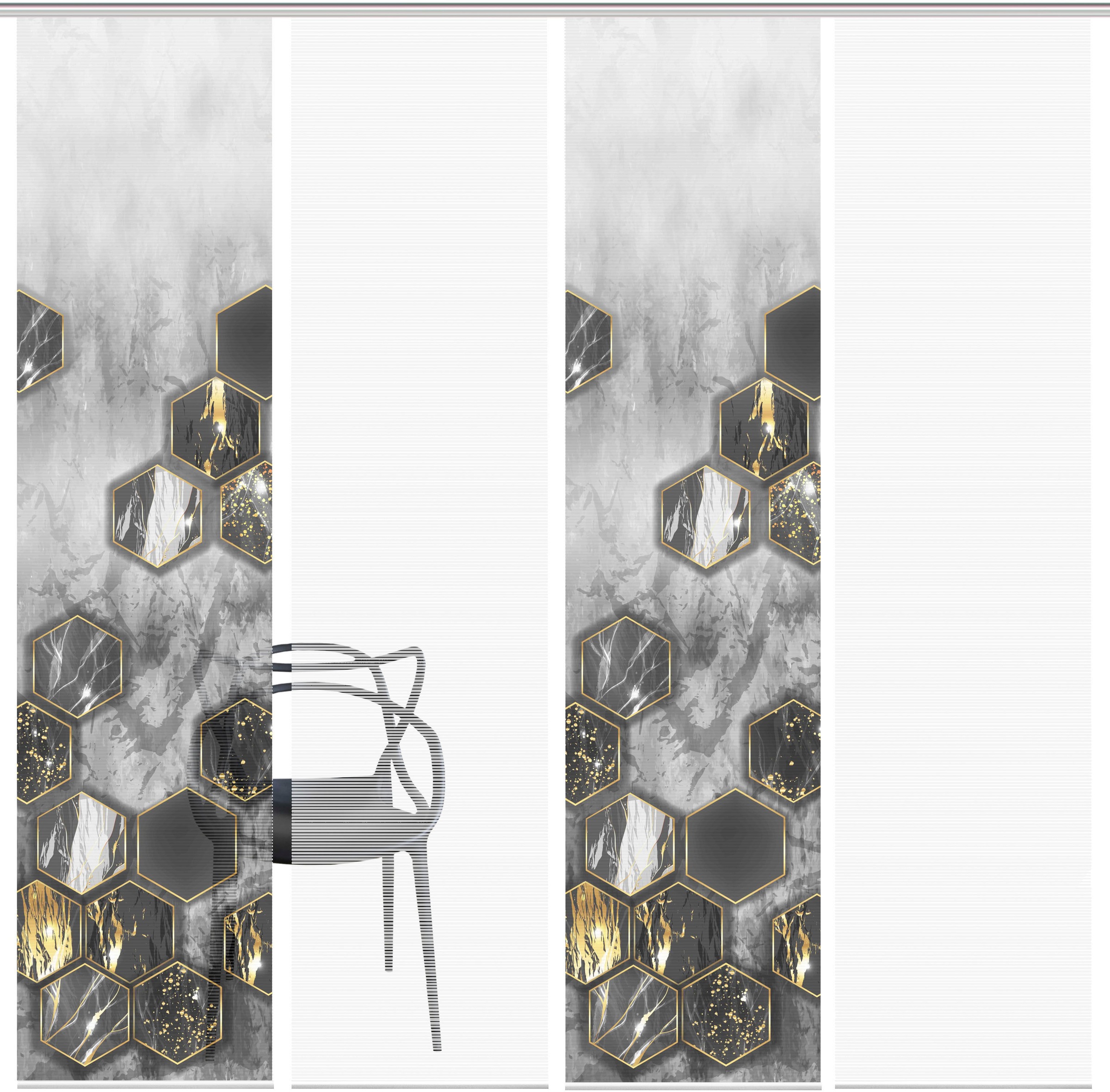 Vision S Schiebegardine "LAYON 4er SET" Paneelwagen 4 Stk. tlg. Schiebevorh günstig online kaufen