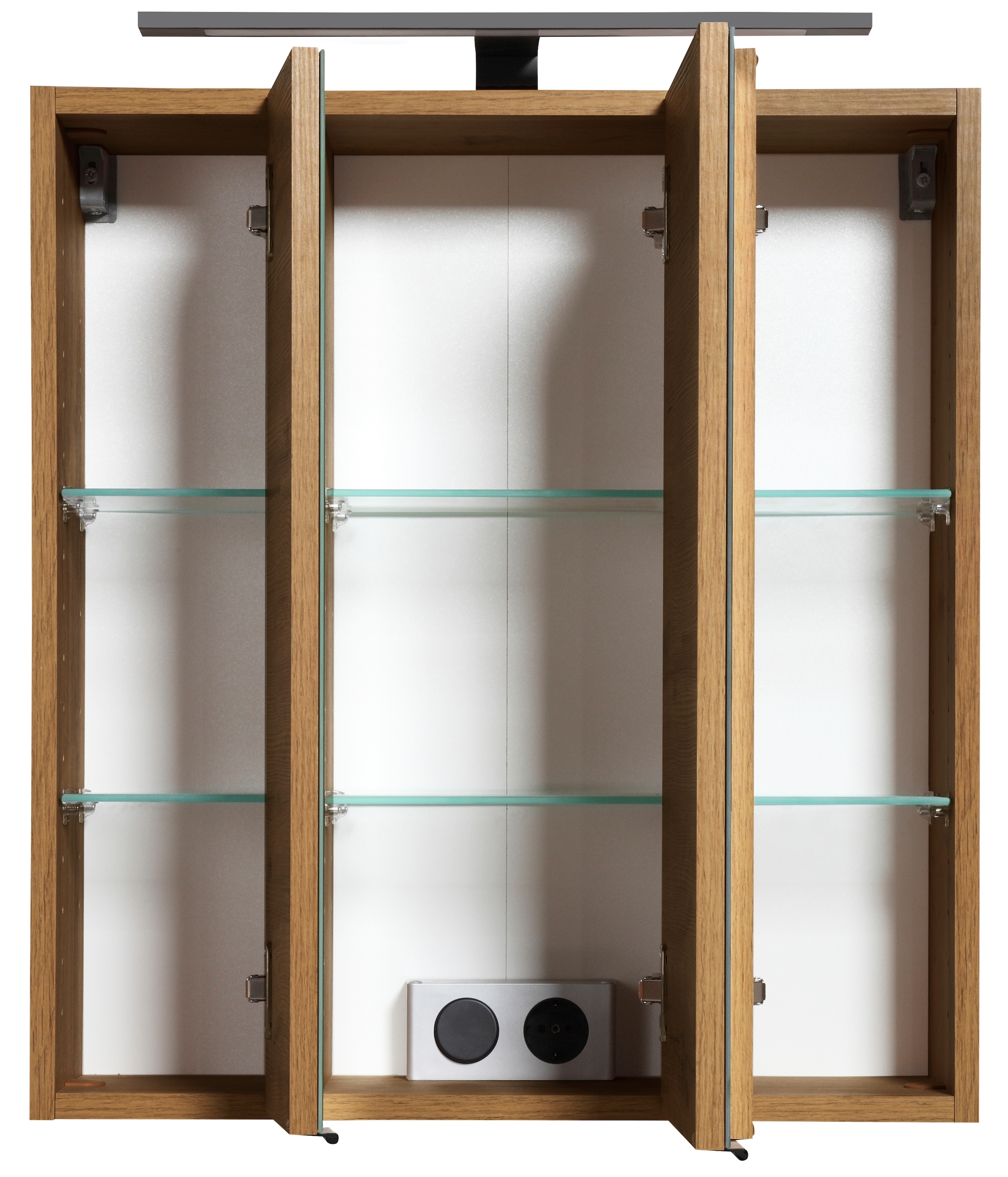 welltime Spiegelschrank »Trento, verschiedene Ausführungen und Farben«, Breite 60 cm, mit 3D-Effekt, Spiegeltüren, Inklusive LED-Beleuchtung