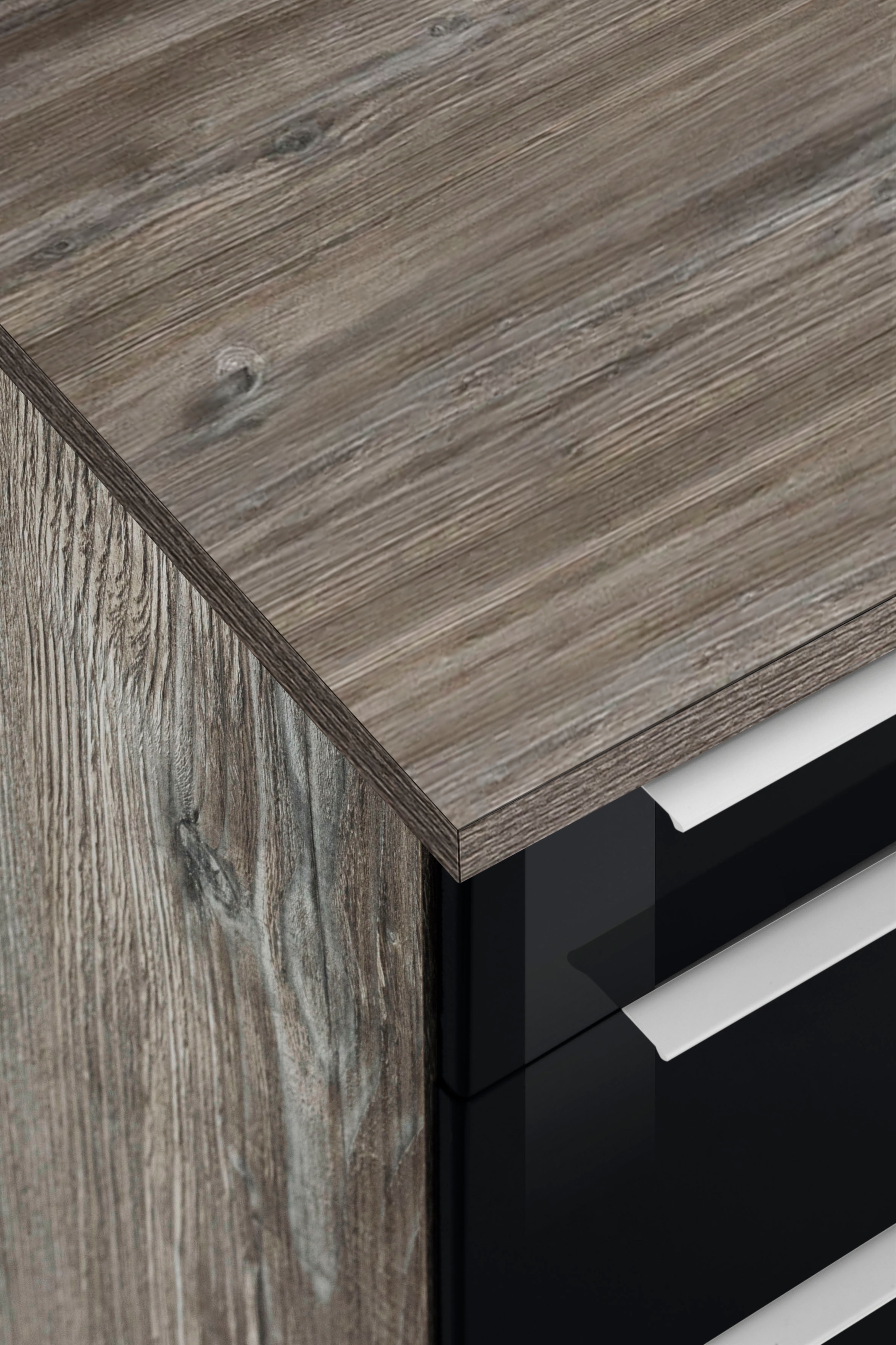 KOCHSTATION Küchenzeile »KS-Brindisi«, Breite 220 cm, wahlweise mit E-Geräten, mit MDF-Fronten und Regal