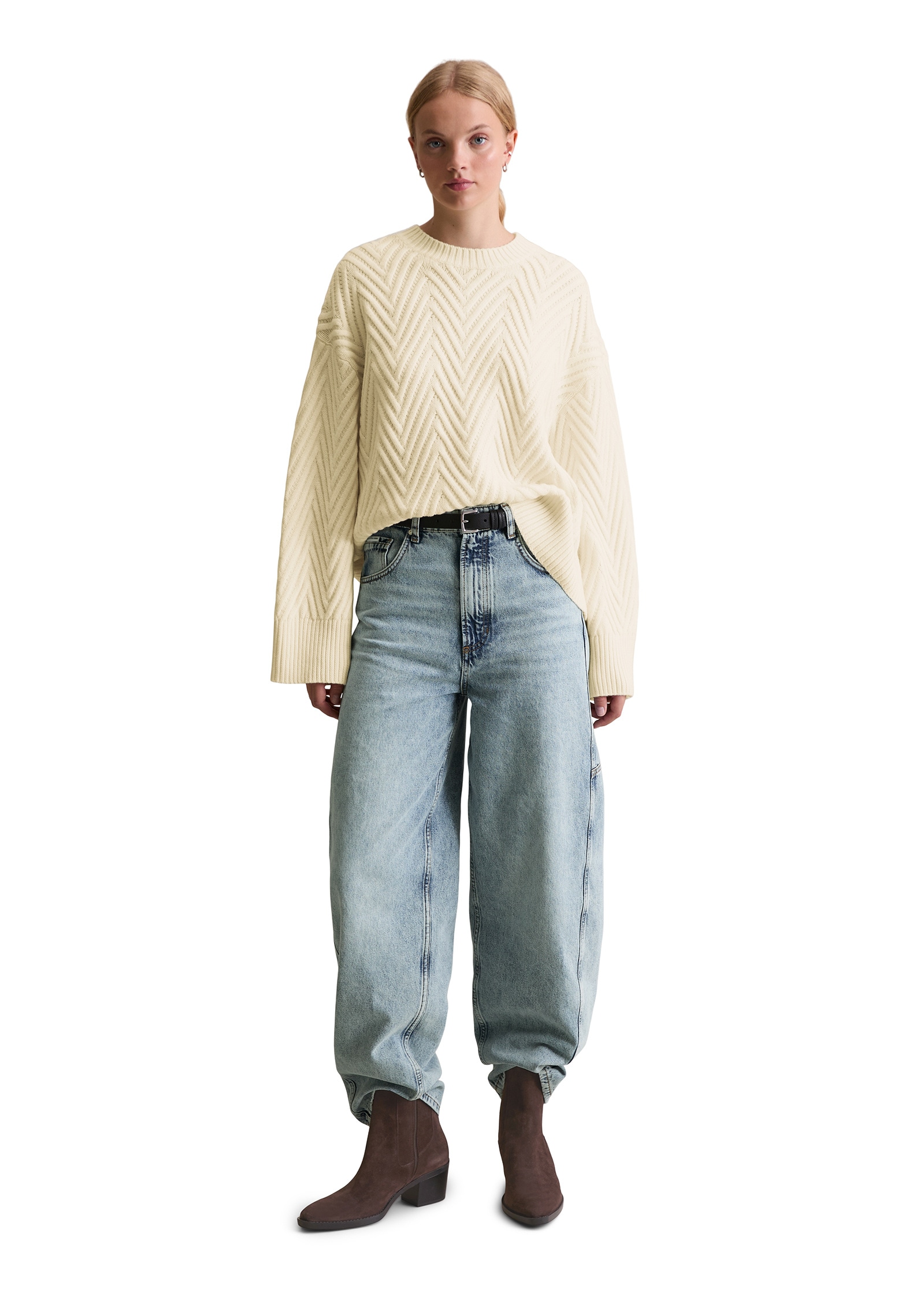 Marc O'Polo DENIM Rundhalspullover »aus weichem Schurwolle-Mix«