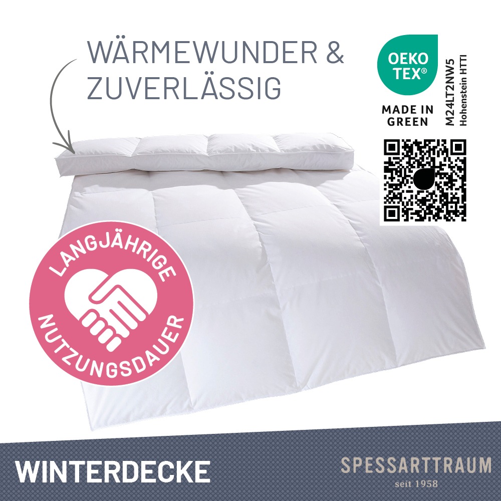 Thumbnail - SPESSARTTRAUM Daunenbettdecke + Federkissen "First Class" Sparset: 5 Wärmeklassen, 135x200 cm & 155x220 cm