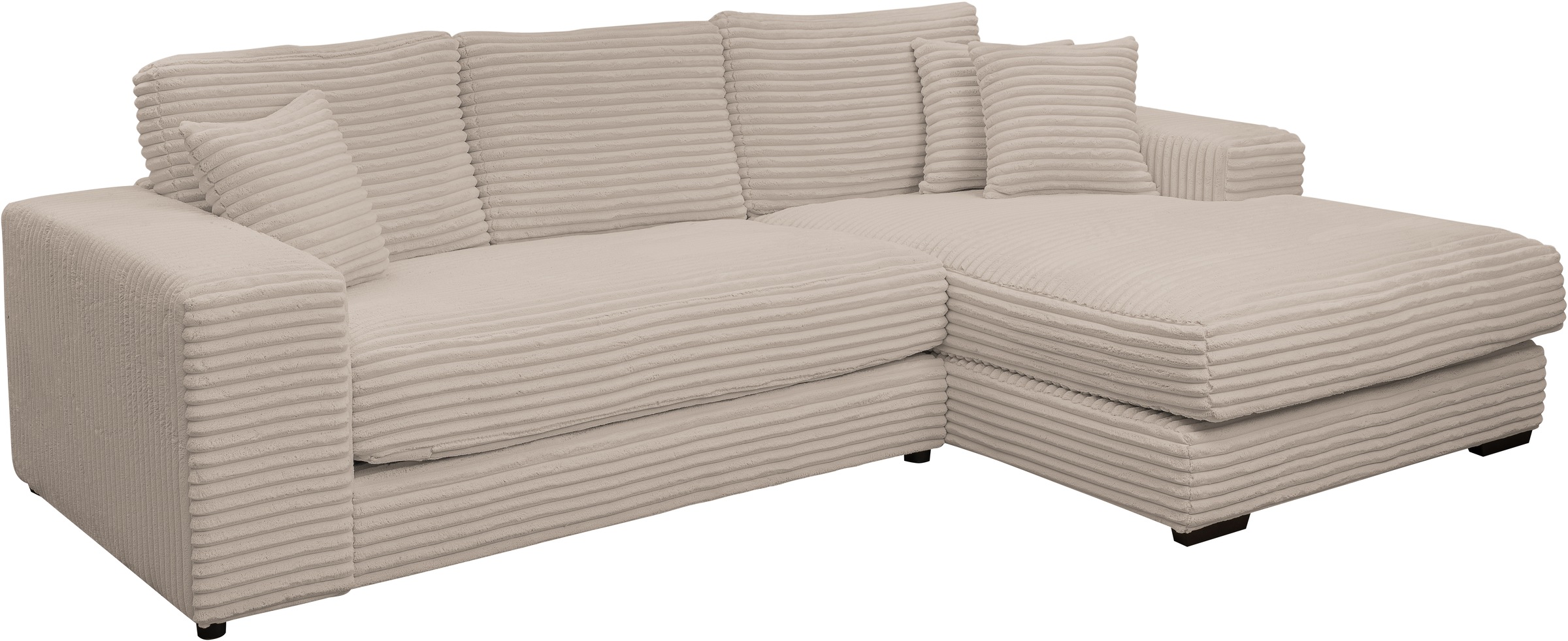 WERK2 Ecksofa »Eden modern und zeitlos, geschmackvolles Sofa, Breite 286cm, L-Form«, Design Ecksofa in Cord mit besonders weichem Sitzkomfort