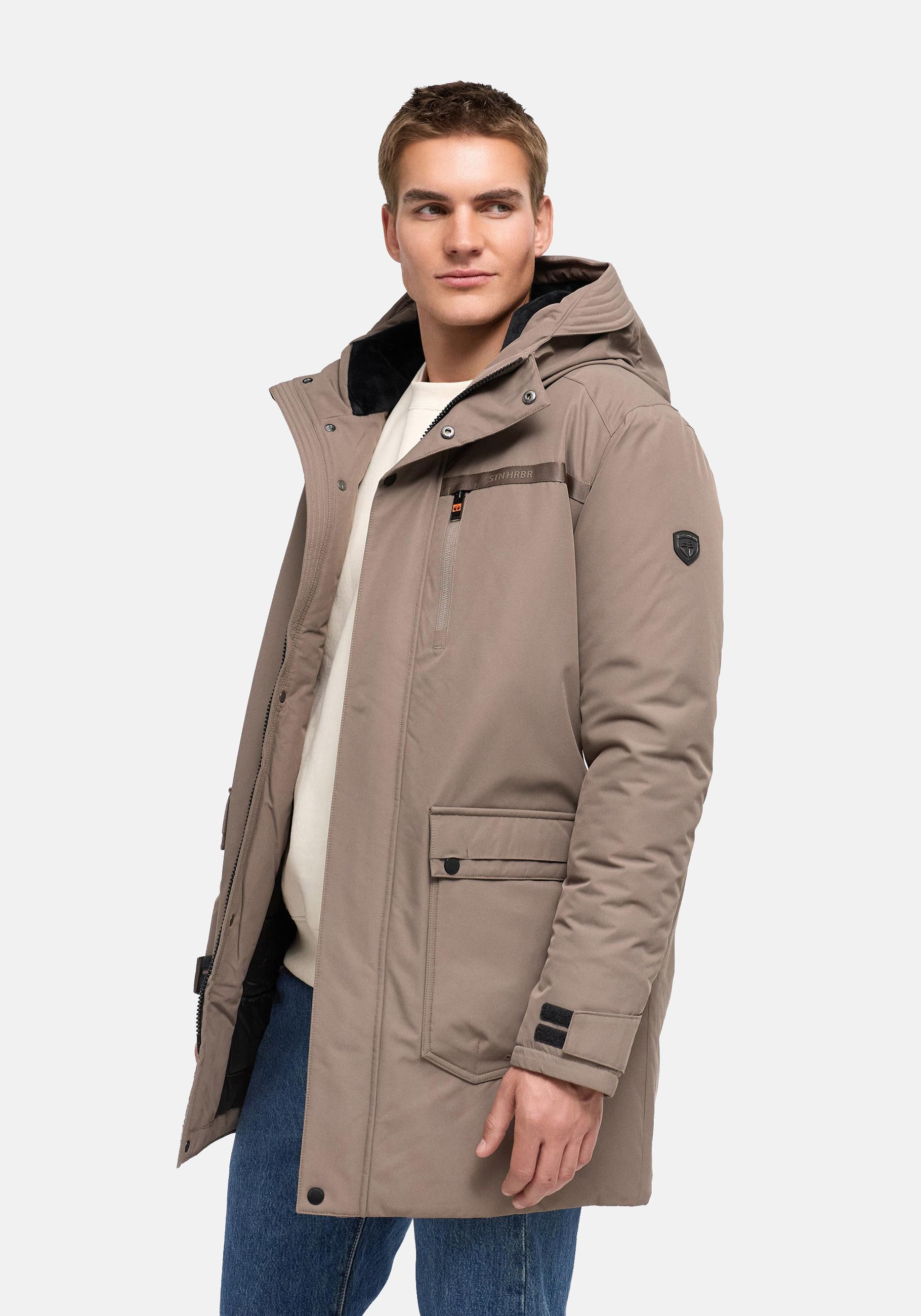 Stone Harbour Wintermantel "Netaan XX" Herren Kurzmantel mit kuscheliger Kapuze
