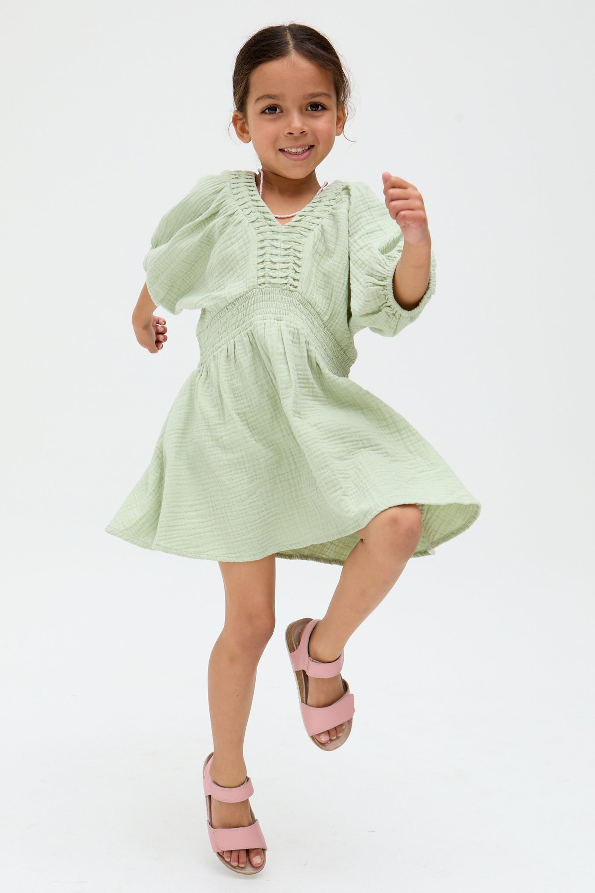 RAFFYA Minikleid »Soipoi Ruched V-Neck Dress Mädchen«