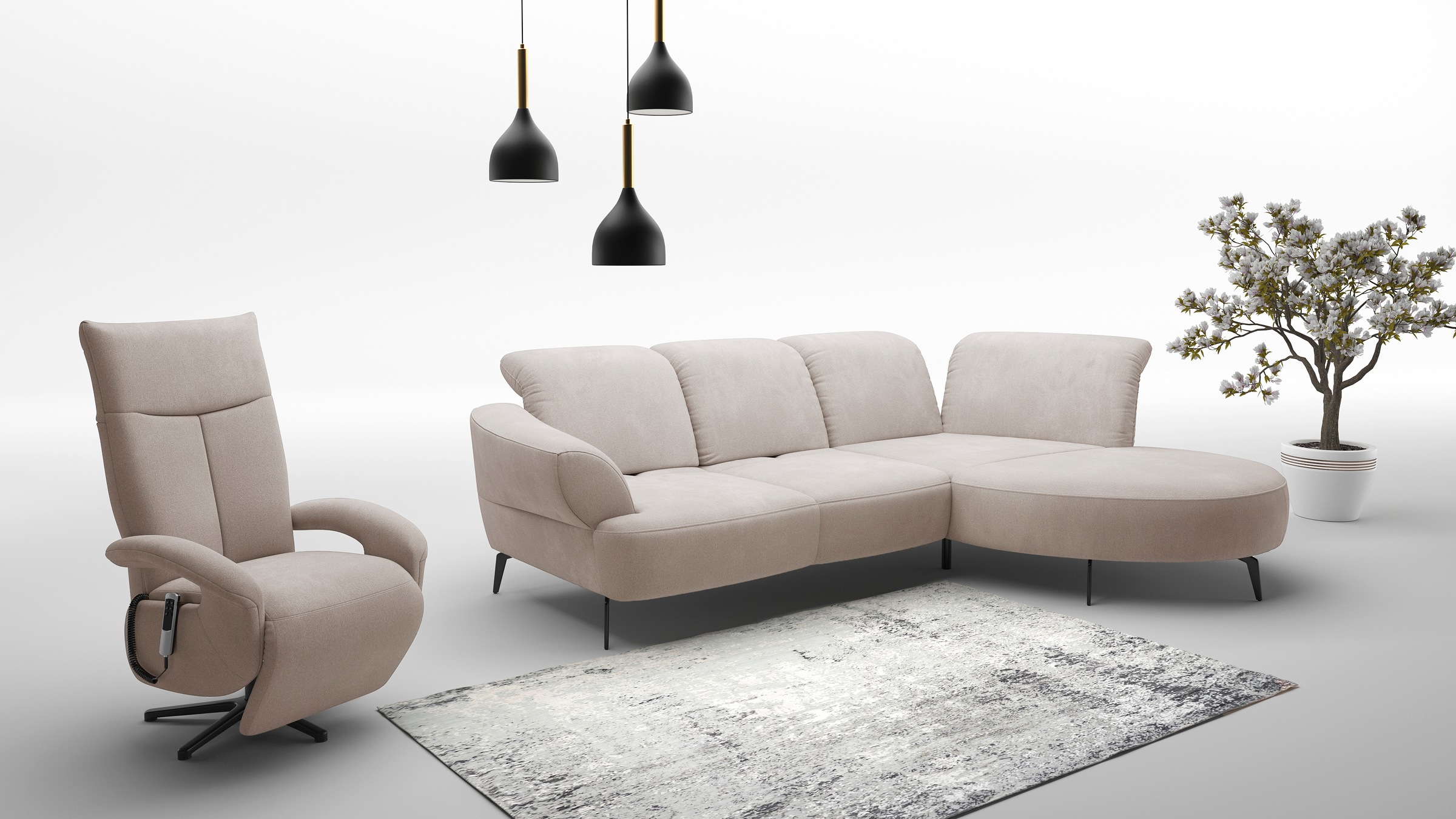 sit&more Ecksofa »Dance«, inkl.System Click&Seat und Sitztiefenverstellung