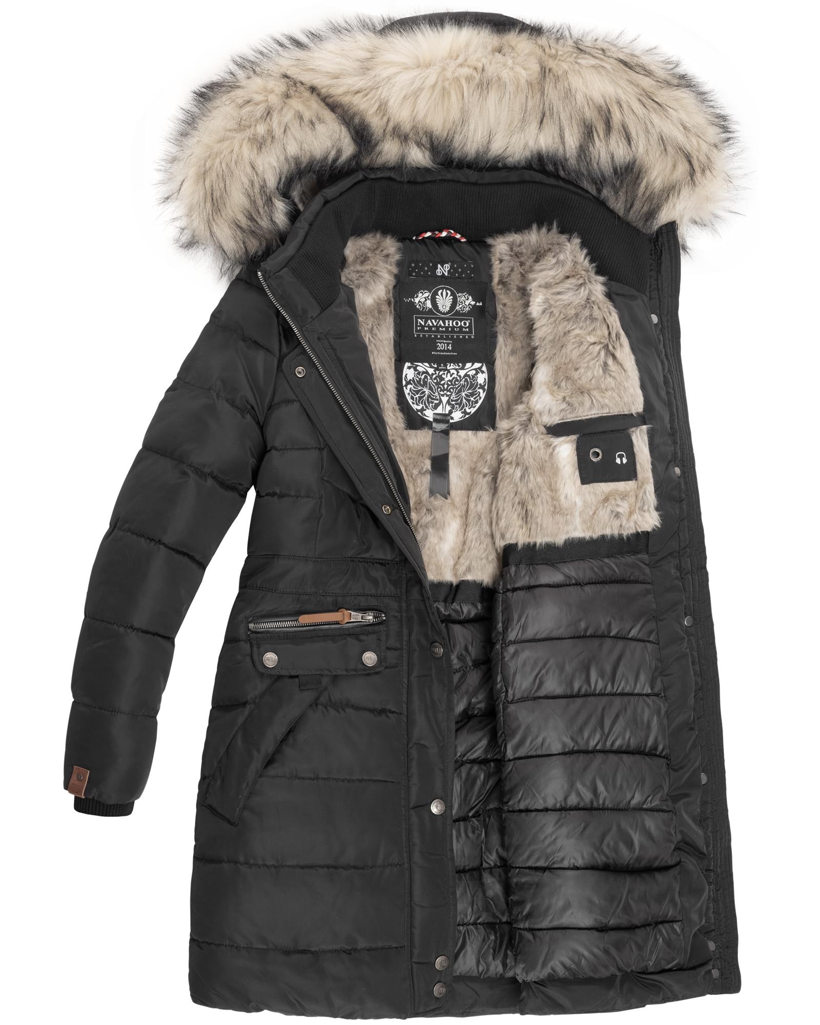 Navahoo Steppmantel »Paula«, stylischer Winter Parka m. edlem Fellimitat