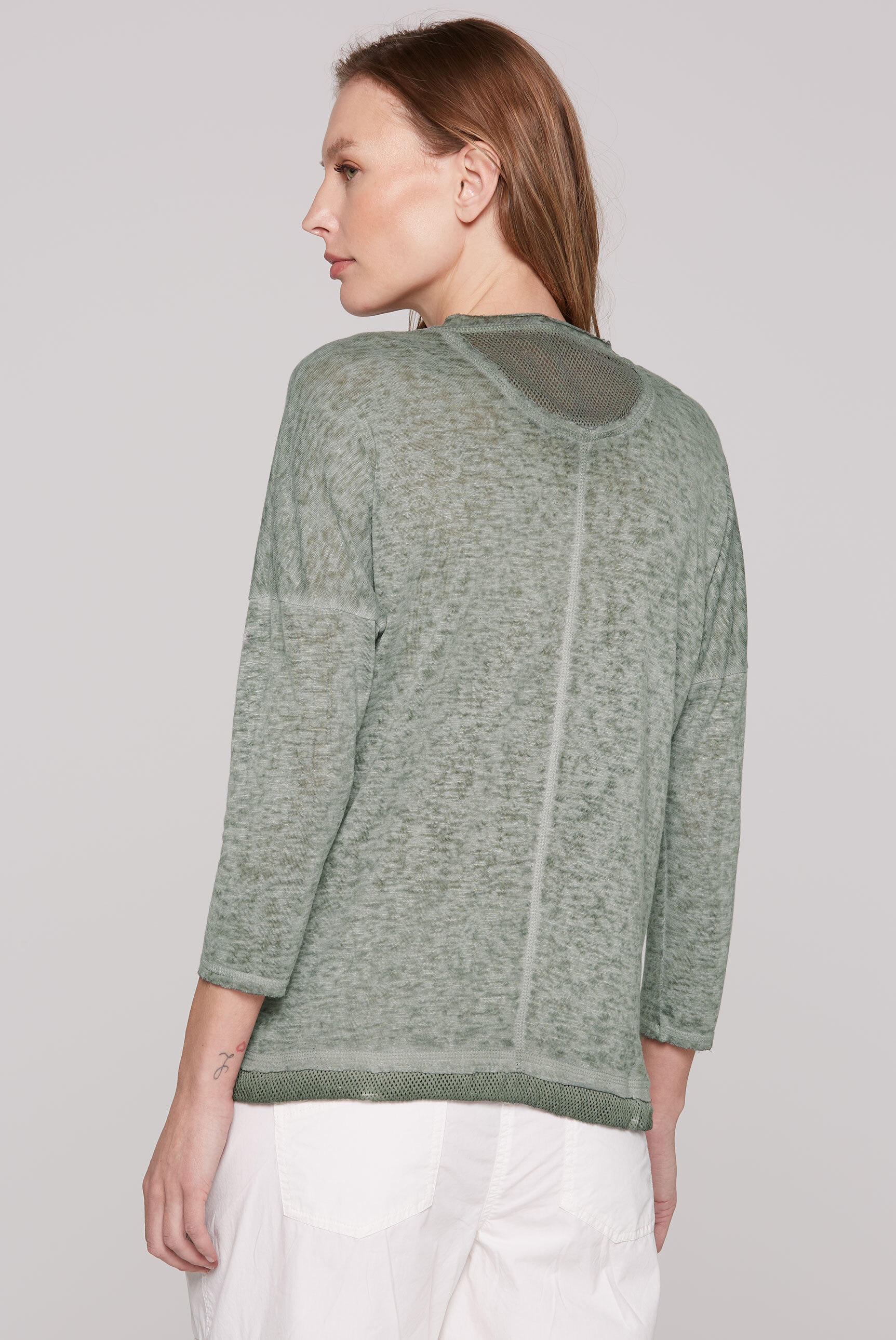SOCCX 3/4-Arm-Shirt, mit überschnittenen Schultern