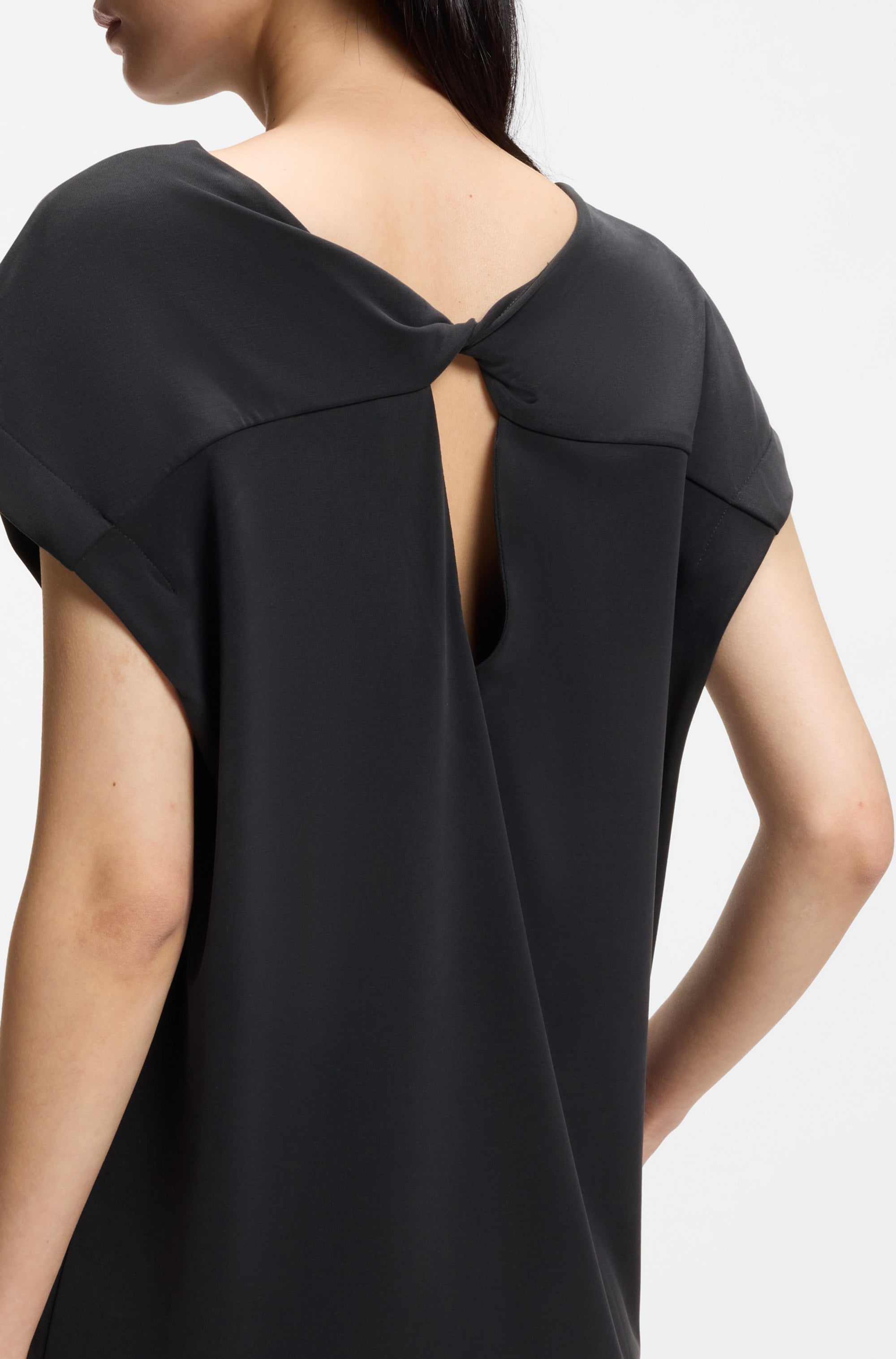 BOSS ORANGE Midikleid »Endra Premium Damenmode« mit Knotendetail, gerade geschnitten