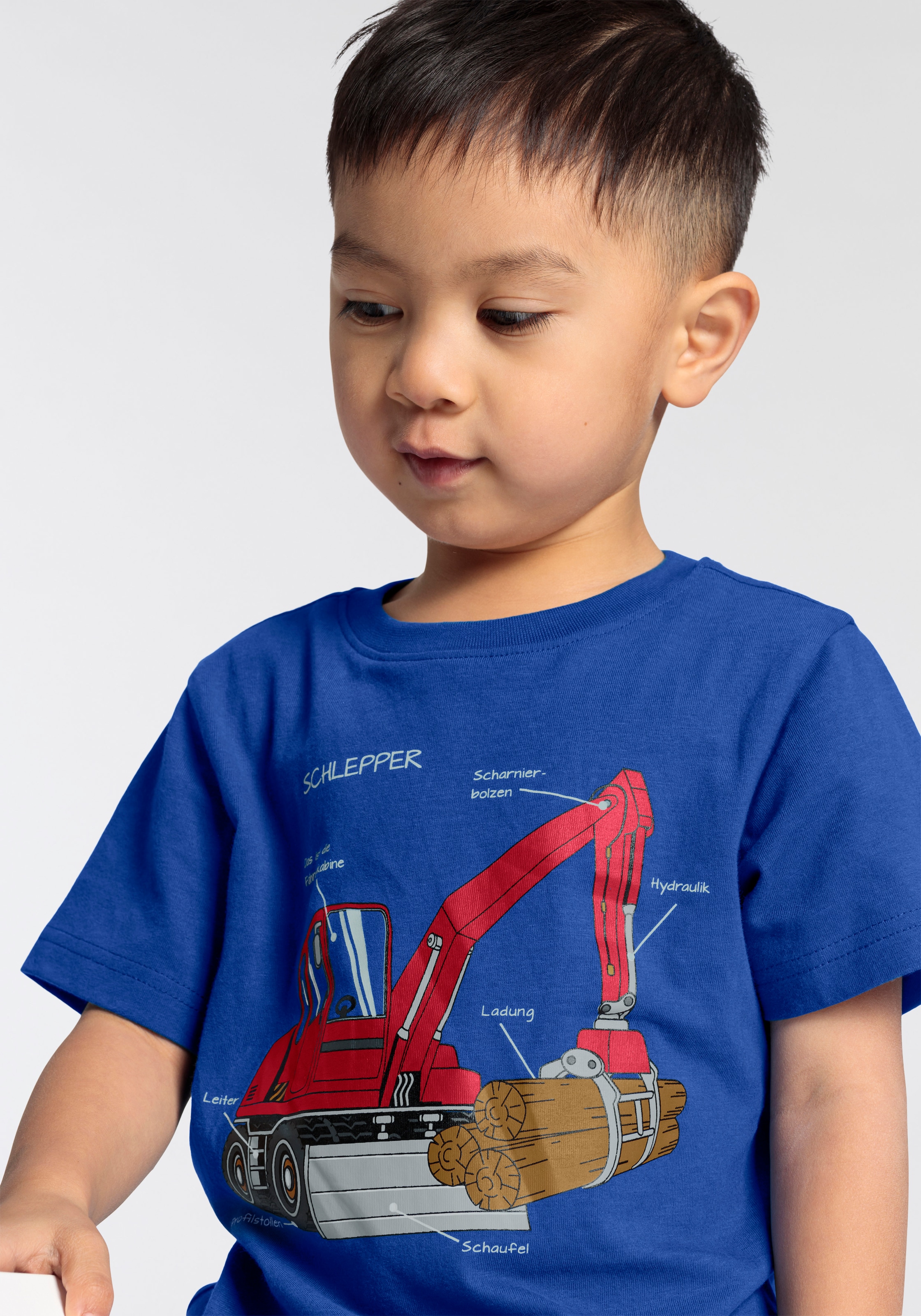 KIDSWORLD T-Shirt »für kleine Jungen«, BAGGER Druck