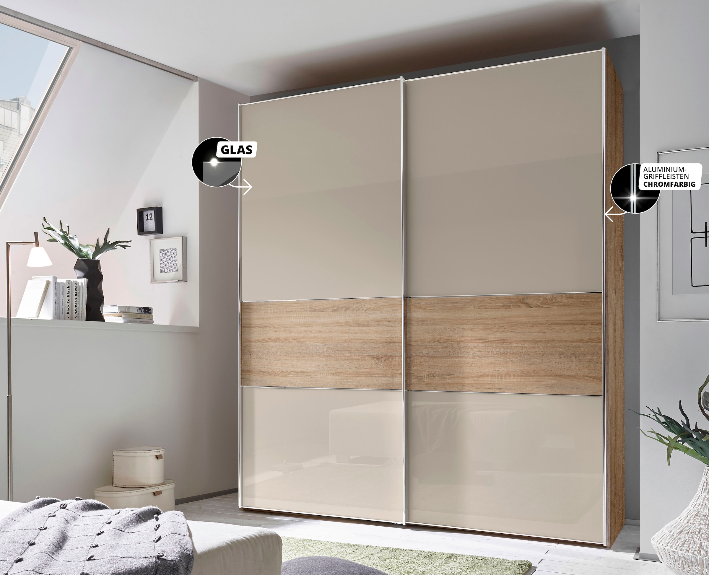 STAUD Schwebetürenschrank »Sinfonie Plus, edles Design in hochwertiger Qualität, Made in Germany«, In vier verschiedenen Ausstattungsvarianten
