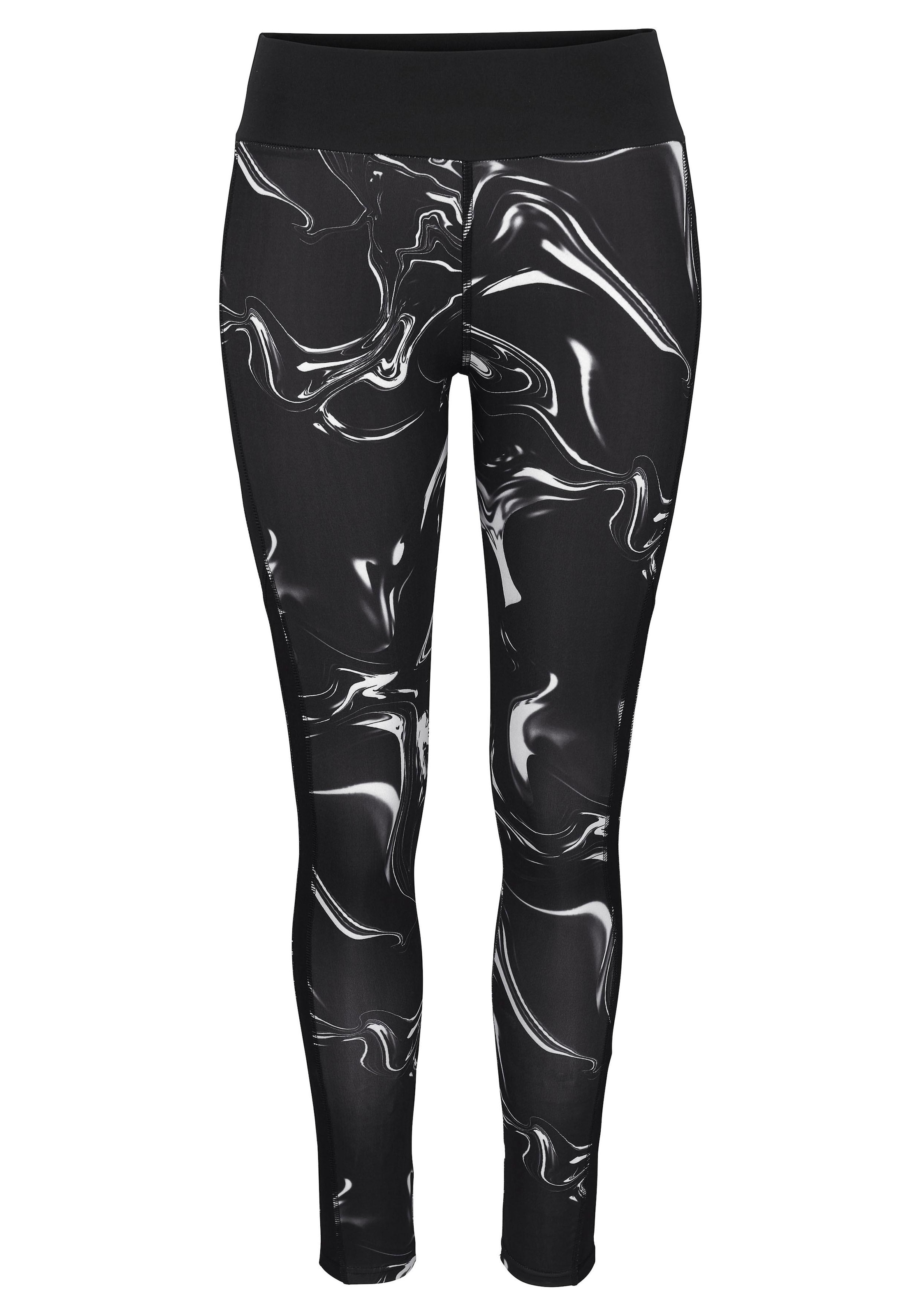 LASCANA ACTIVE Leggings "Black Marble", Sporthose mit Mesh günstig online kaufen