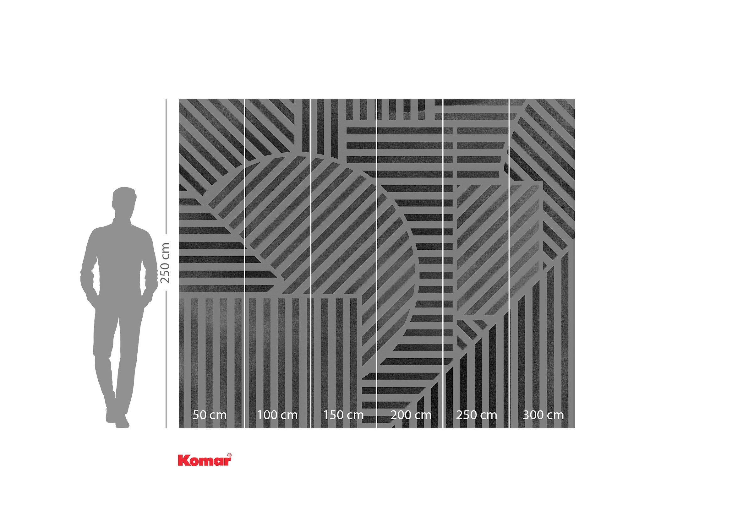Komar Fototapete »Komar Vlies Fototapete - Jeux de Lignes - Größe 300 x 250 cm«, bedruckt