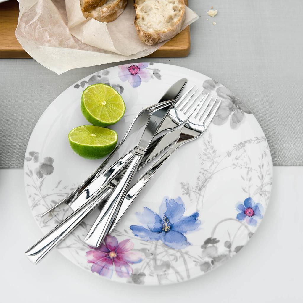 Villeroy & Boch Geschirr-Set »Basic-Set Mariefleur Gris Basic 6er Set bunt« Spülmaschinengeeignet, Mikrowellenfest