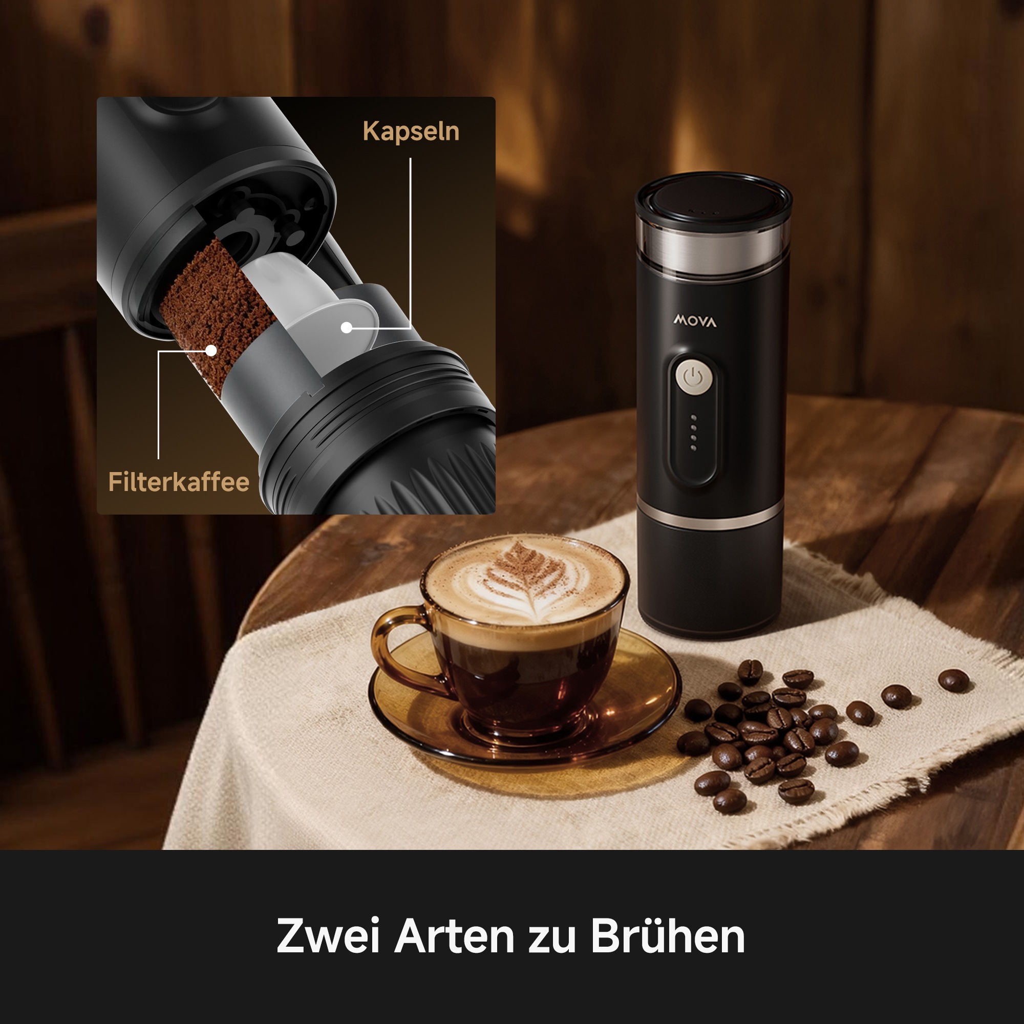 Mova Espressomaschine »GoBrew T30« Kapselmaschine, Schnelle Aufheizzeit, Automatische Kapselerkennung