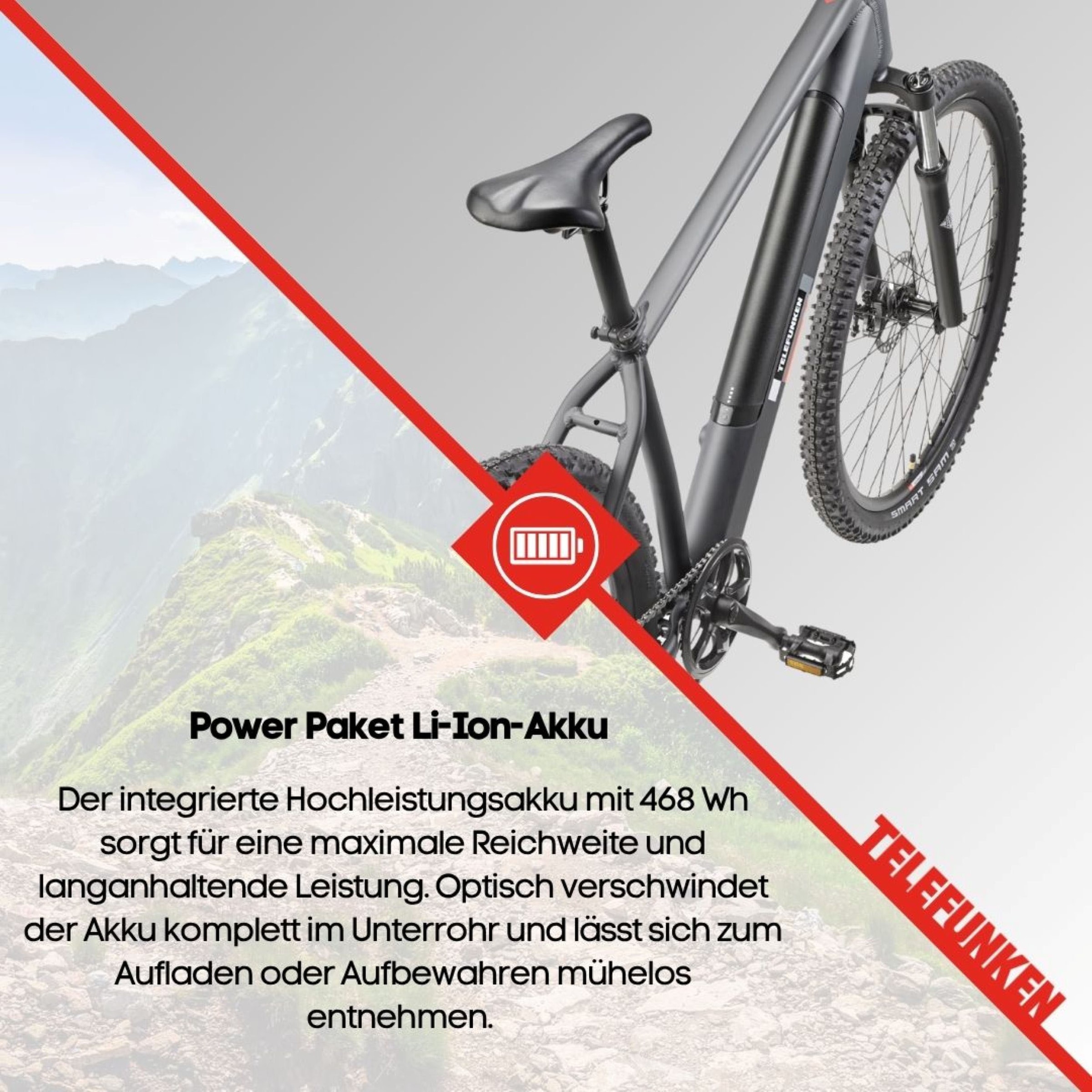 Telefunken E-Bike »E-MTB Aufsteiger M919«, 7 Gang, Shimano, Tourney, Heckmotor 250 W, Pedelec, Elektrofahrrad, Damen u. Herren, E-MTB, Mountainbike, 29 Zoll