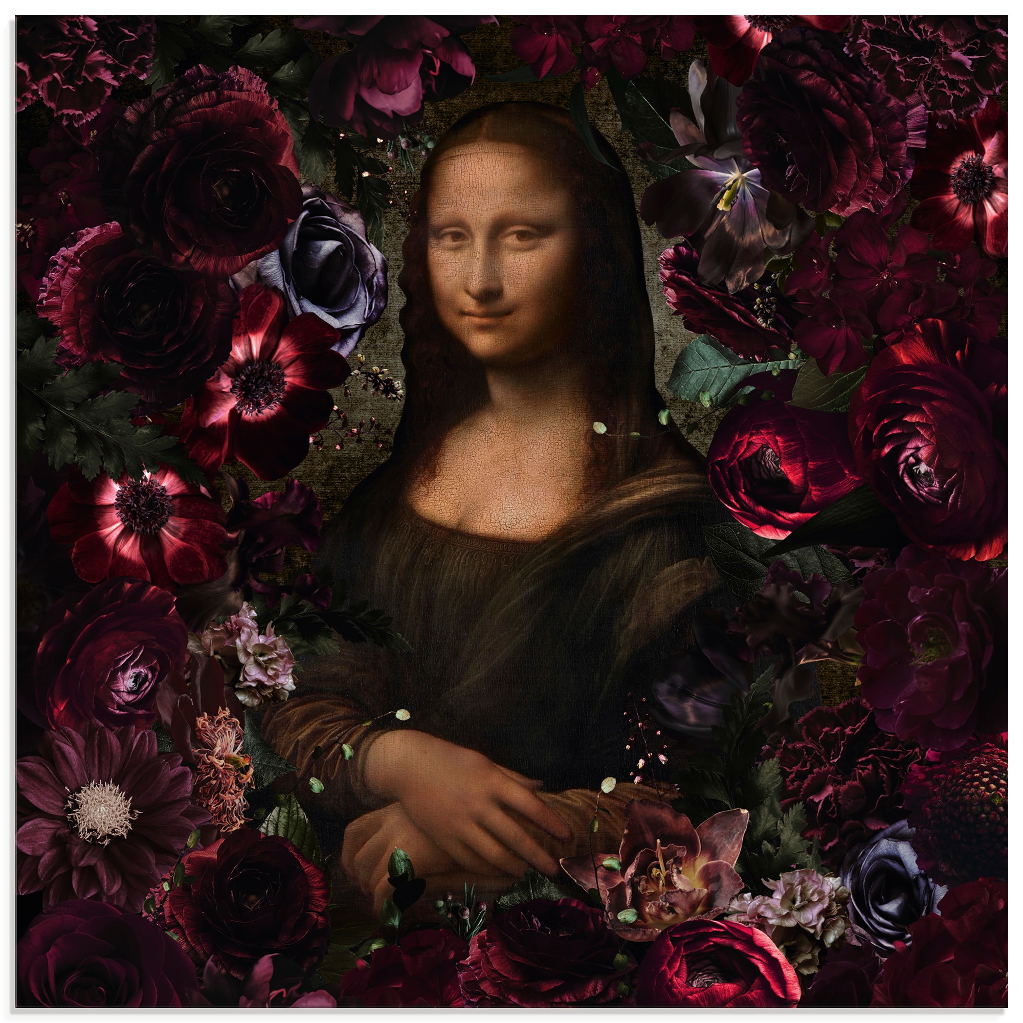 Artland Glasbild "Mona Lisa - Da Vinci Adaption" Portrait 1 Stk. tlg. in verschiedenen Größen