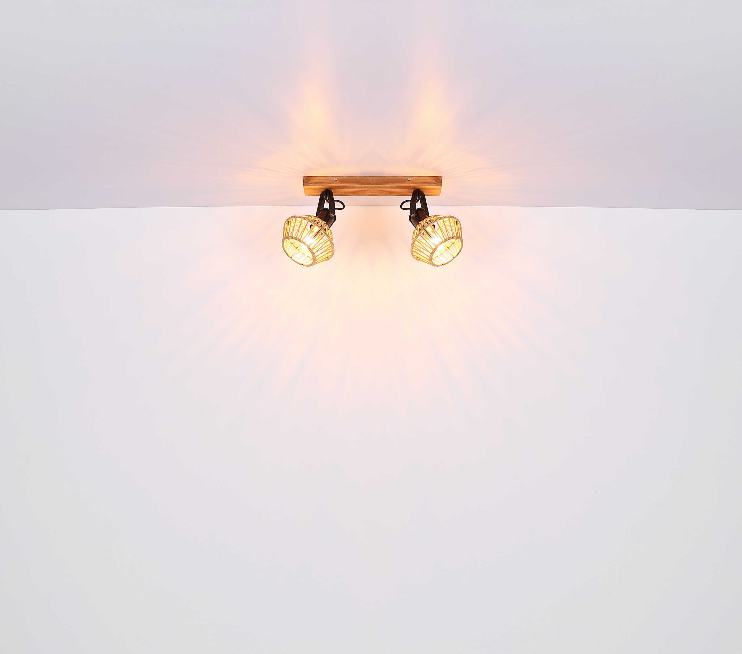 GLOBO LIGHTING Deckenstrahler »VALLI«, Leuchtmittel E27 | ohne Leuchtmittel, Deckenspot/braun/Hanf naturfarben/Flur/Wohnzimmer