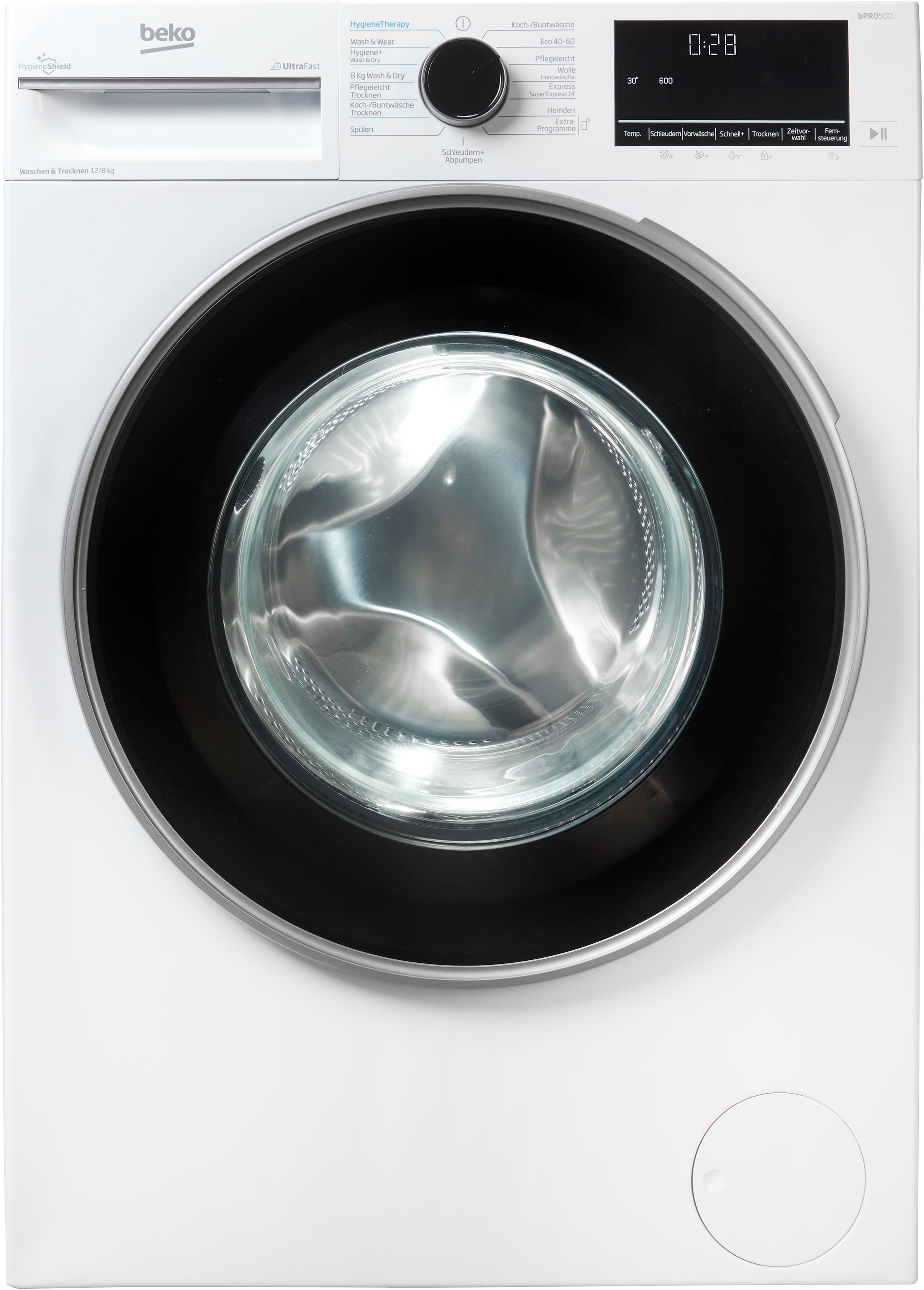 Beko B3DFT512447W Freistehender Waschtrockner 12 kg / 8 kg 1400 U/min.