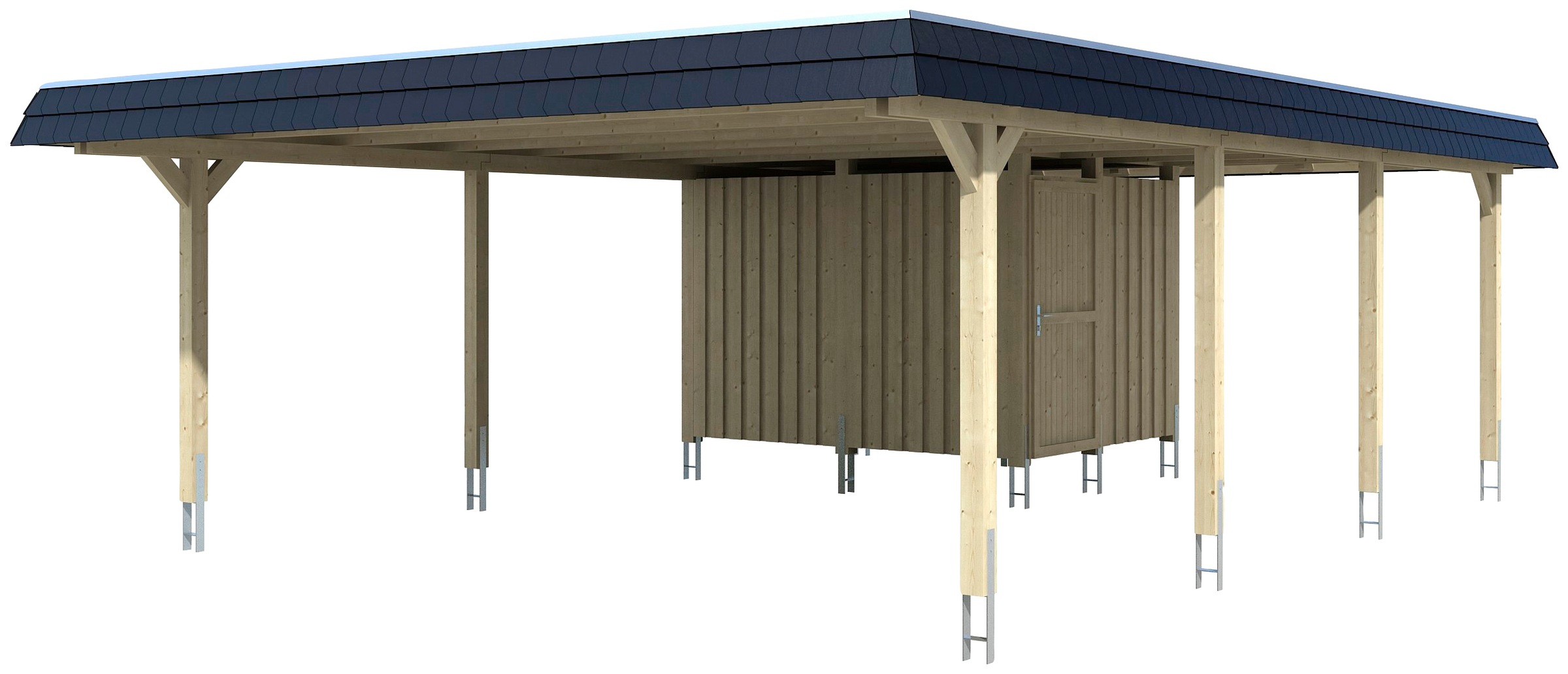 Skanholz Doppelcarport »Wendland«, 550 cm, dunkelgrau