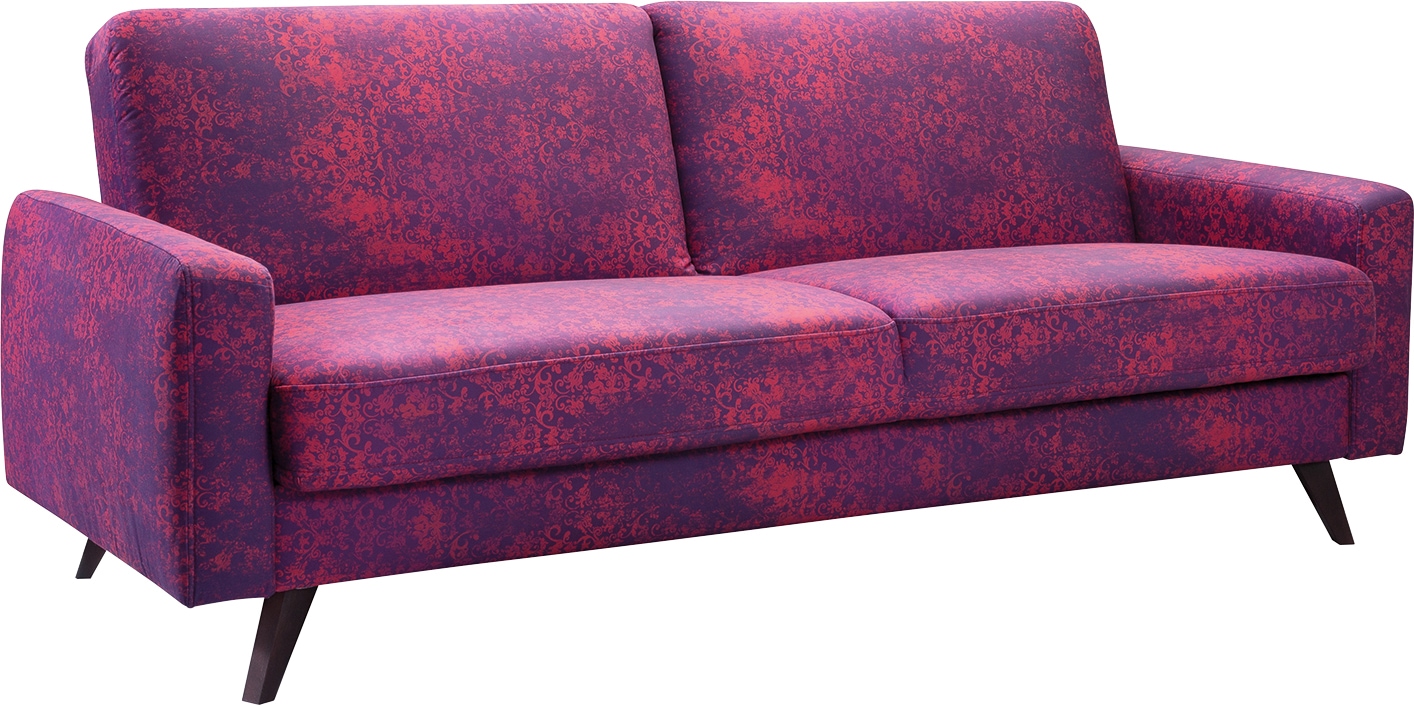 exxpo - sofa fashion 3-Sitzer »Side, trendiger Bezugsstoff, toller Sitz- und Liegekomfort, Schlafsofa«, mit Schlaffunktion, Bettkasten und hohe Holzfüße, Solitärmöbel