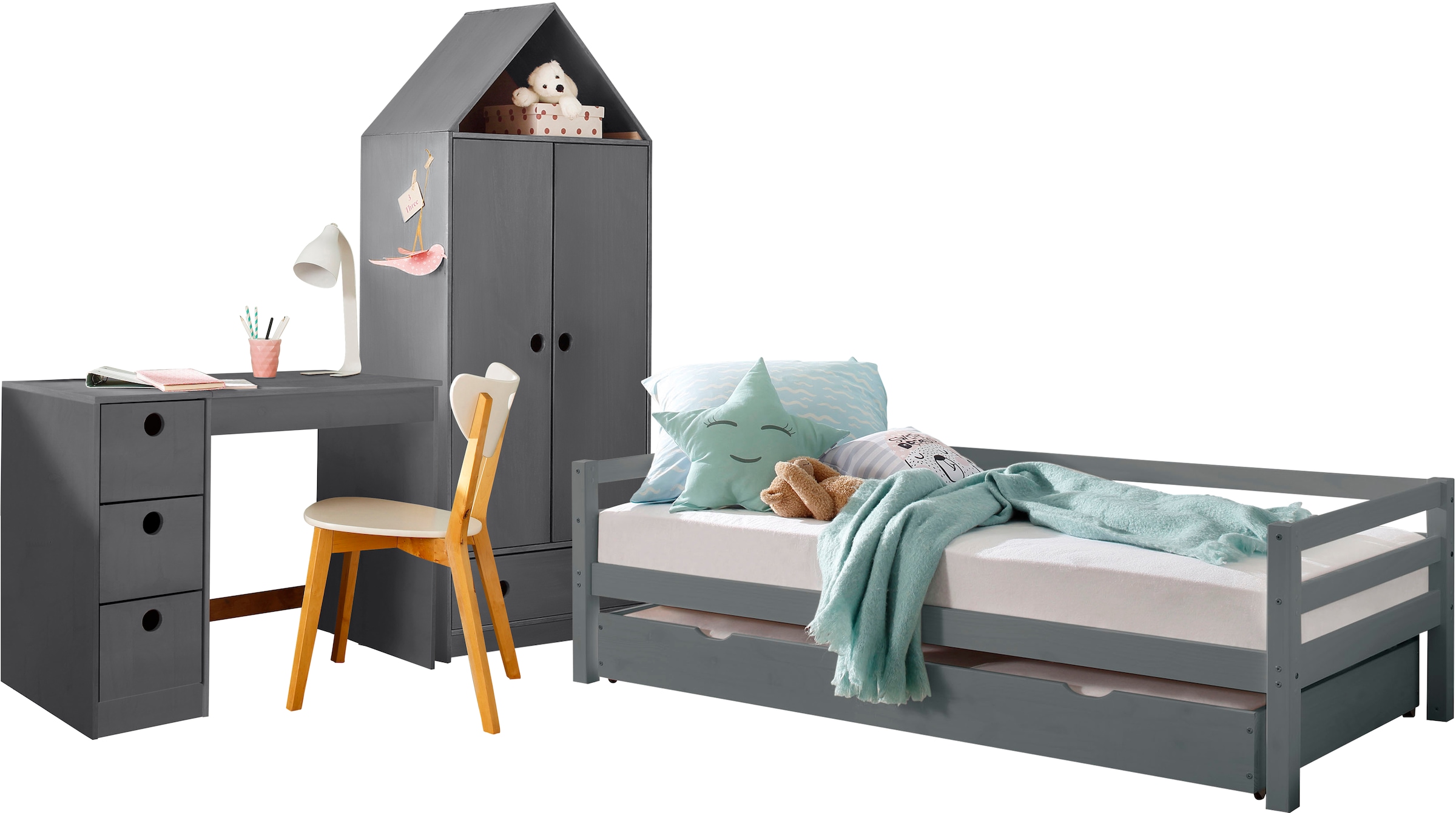 Lüttenhütt Daybett »Alpi«, mit Schubkasten aus Kiefernholz, Außenbreite 103 cm, Kinderbett