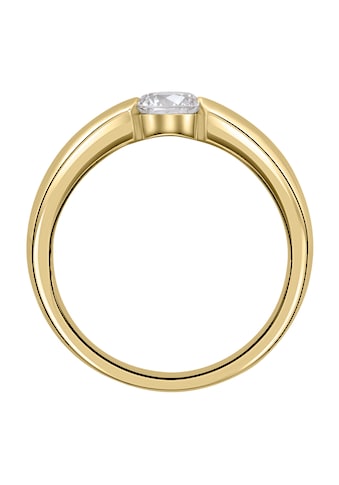 Diamantring »0.08 ct Diamant Brillant Spannfassung Ring aus 750 Gelbgold«, Damen Gold...