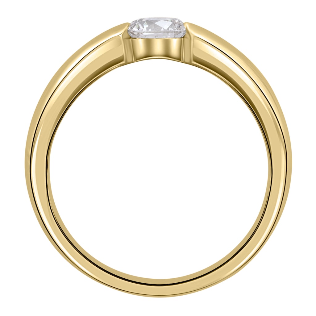 ONE ELEMENT Diamantring »0.08 ct Diamant Brillant Spannfassung Ring aus 750 Gelbgold«, Damen Gold Schmuck Spannfassung