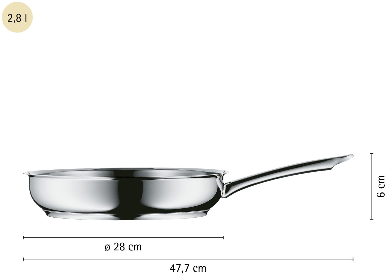WMF Bratpfanne »Profi, induktionsgeeignet, unbeschichtet, ideal für scharfes Anbraten« Cromargan® Edelstahl Rostfrei 18/10 extrem strapazierfähig und langlebig, für alle Herdarten geeignet