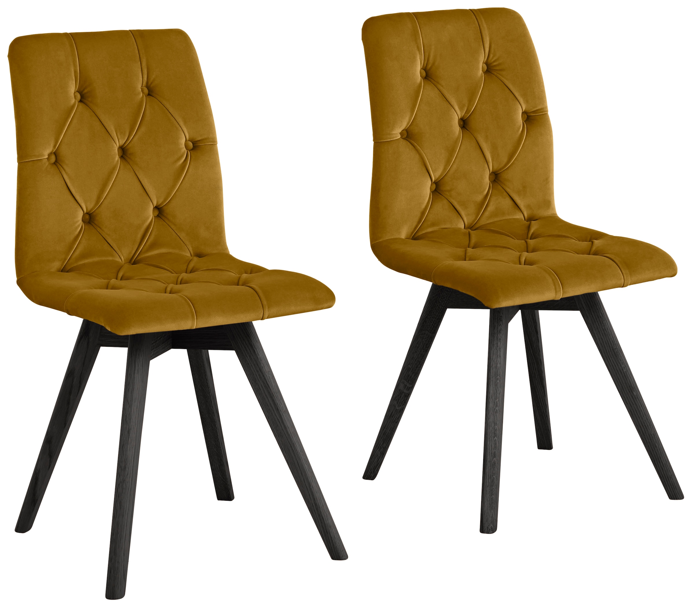 andas Esszimmerstuhl "Rania" (Set) 2 Stk. Samtoptik mit Massivholzbeinen günstig online kaufen