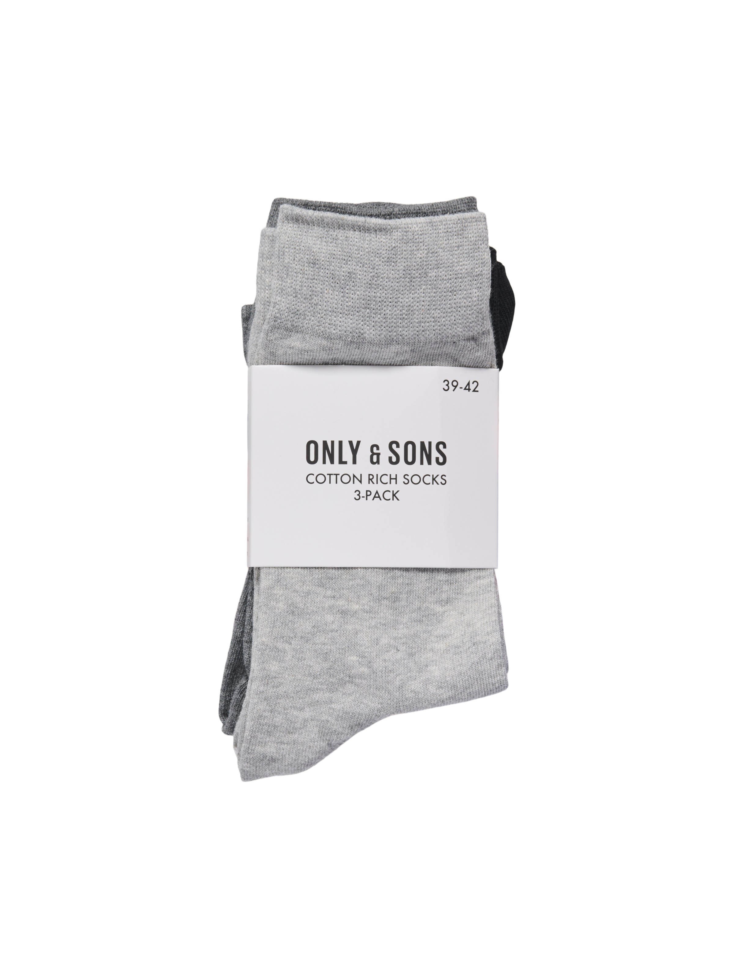 ONLY & SONS Freizeitsocken »ONSBASIC COTTON SOCK 3 PACK NOOS« Packung, 3 Paar tlg. Baumwollmischung,