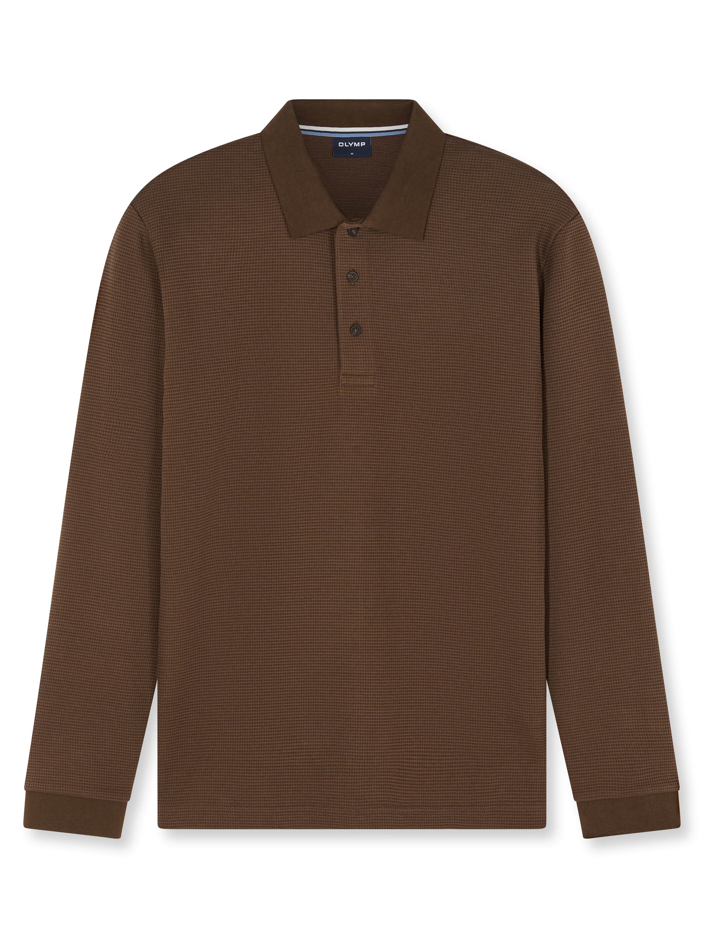 OLYMP Langarm-Poloshirt »Casual« in Waffel-Struktur, regular fit