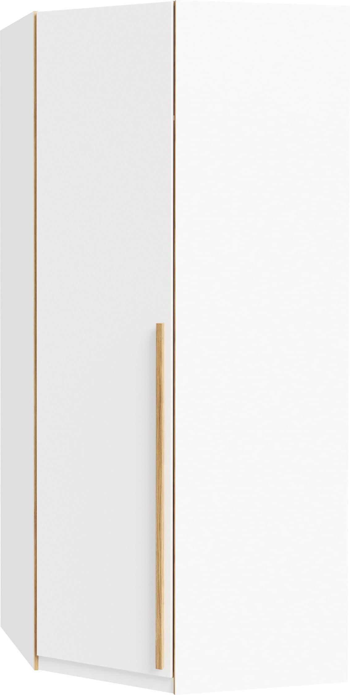 FORTE Eckschrank »TOPSELLER! Kleiderschrank, 4 Einlegeböden, Kleiderstange aus Metall«, (Maße: B/H/T ca. 128/215/103cm), Türanschlag rechts/ links wechselbar, Stauraumwunder