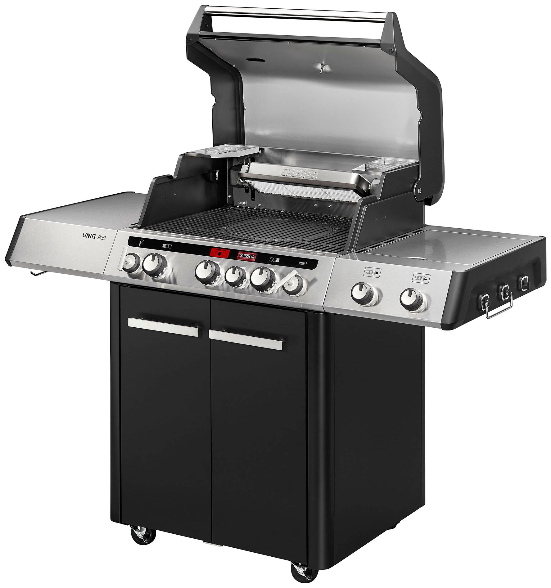 Gasgrill ENDERS "UNIQ PRO 3 IK CRUSTER", grau (schwarz, edelstahlfarben), B:150,5cm H:120,6cm T:66,5cm, Grills, BxH: 150,5x120,6 cm 2