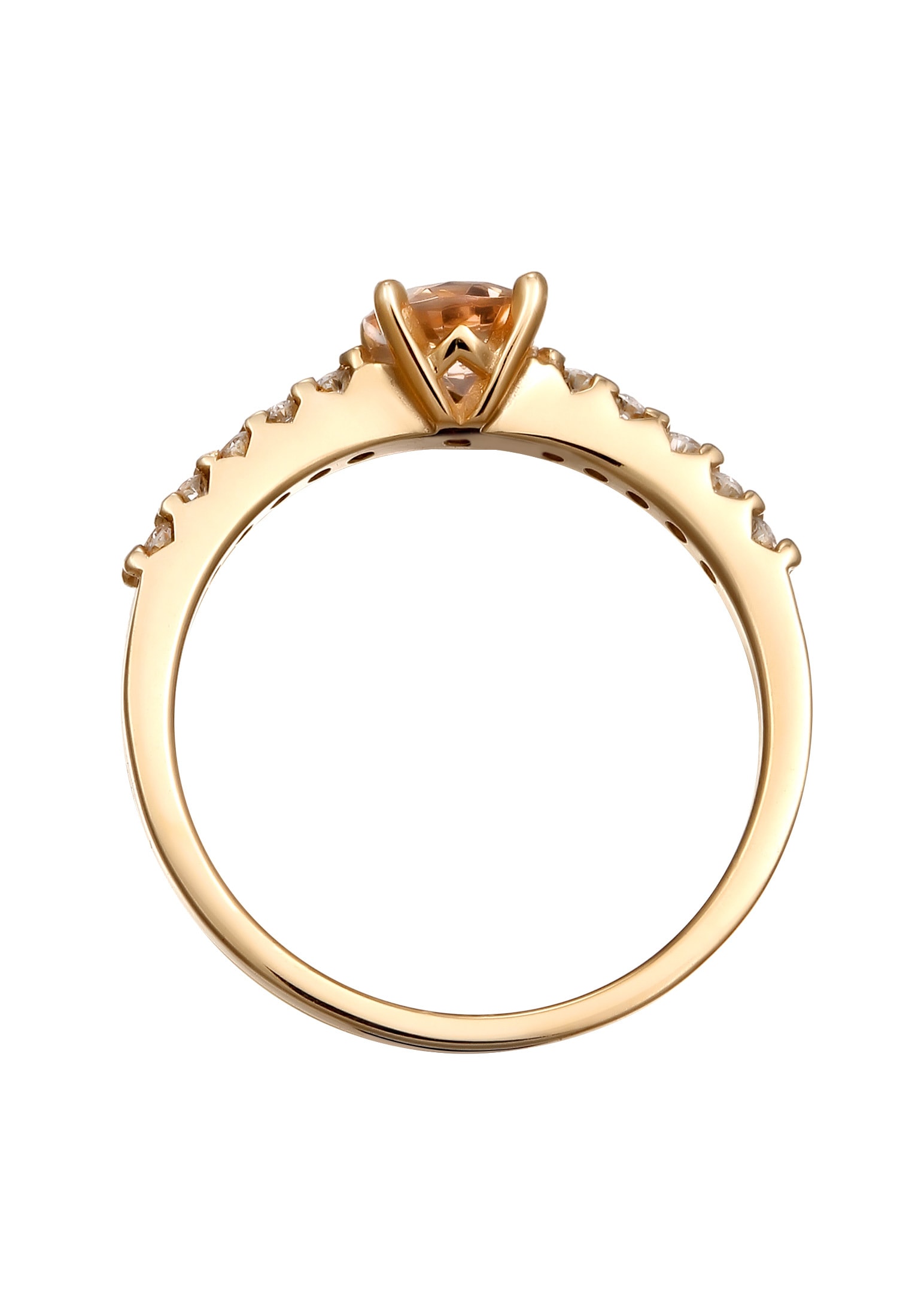 Elli DIAMONDS Verlobungsring »Ring Morganite Weiß Diamantschliff (0.04 ct) 375 Gelbgold«