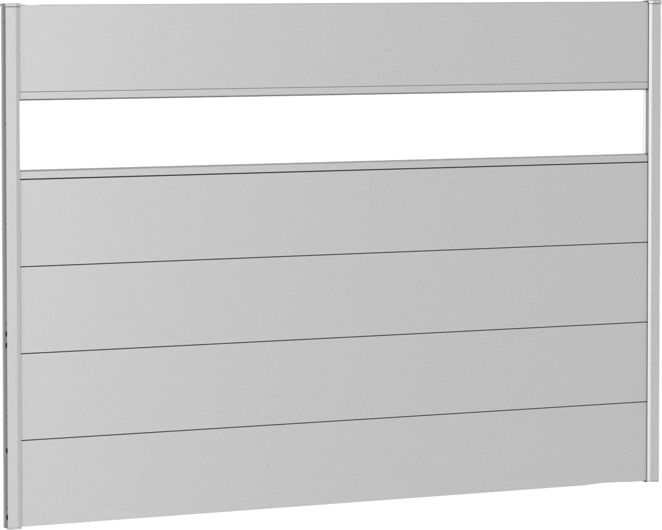 Sichtschutzelement, 5 Metall-Paneele, 1 Acrylglas-Paneel und 2 Schienen, LxH: 194x137 cm