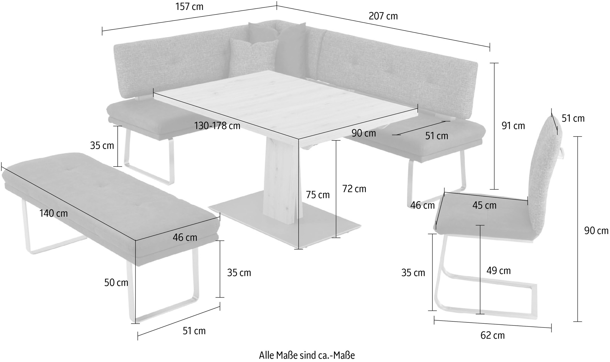 K+W Komfort & Wohnen Eckbankgruppe "Giacomo II", (4 tlg.), wahlweise rechts günstig online kaufen