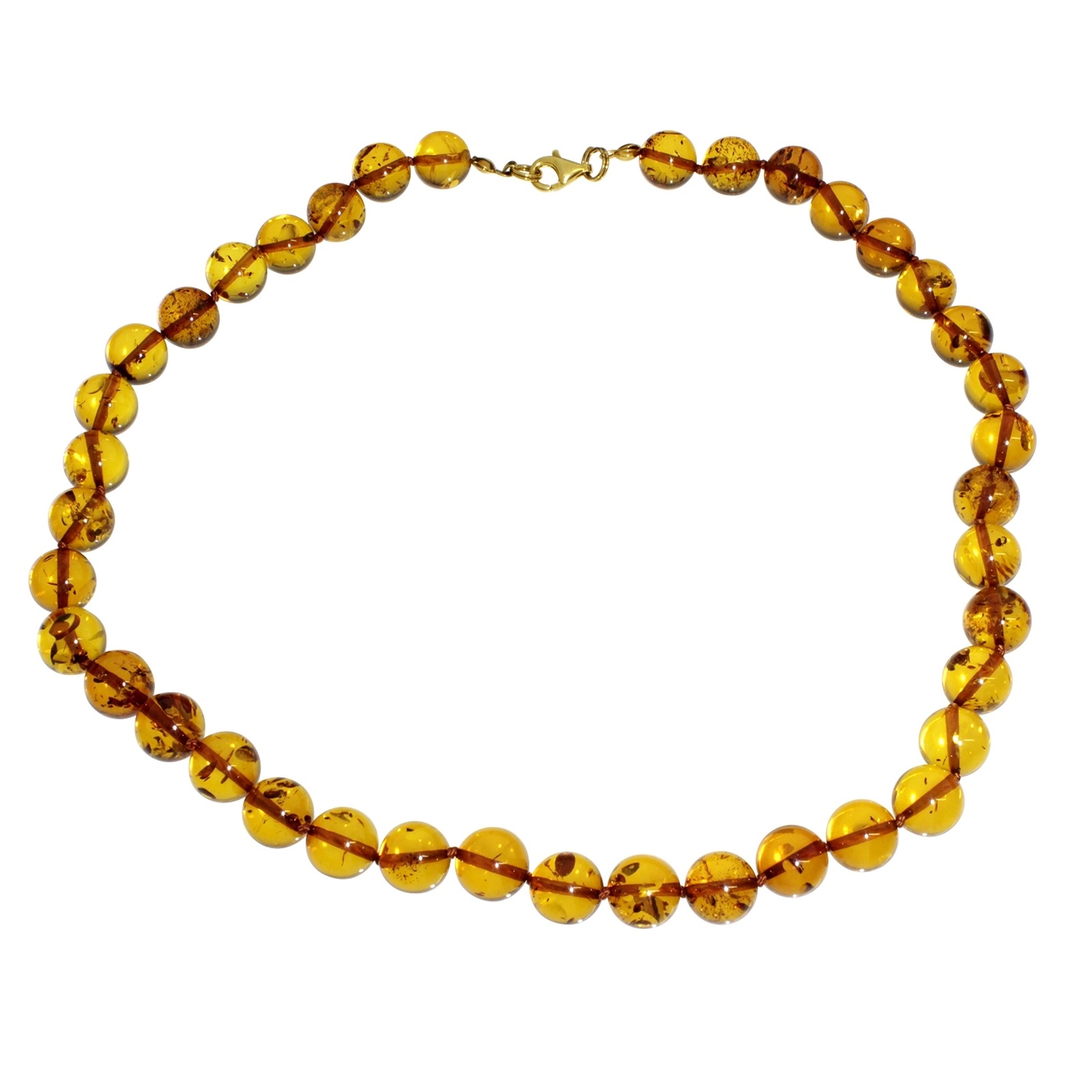 OSTSEE-SCHMUCK Damen Gliederkette "Ostsee-Schmuck Kette Kugel 10 mm Kette Kugel 10 mm", 60cm, Bernstein, L: 50, braun, Bernstein, Halsketten