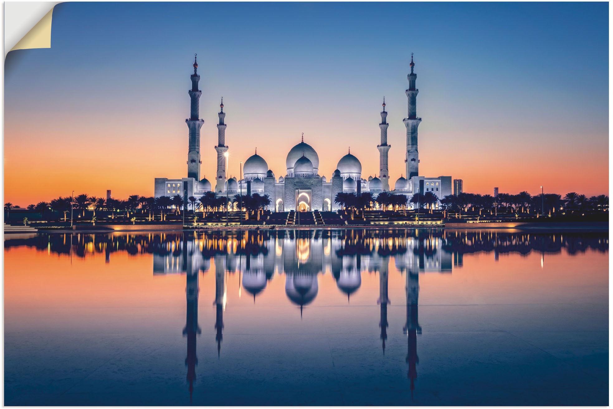 Artland Alu-Dibond-Druck »Scheich-Zayid-Moschee III«, Bilder von Asien, (1 St.), für Innen- und Außenbereich geeignet, Outdoorbild