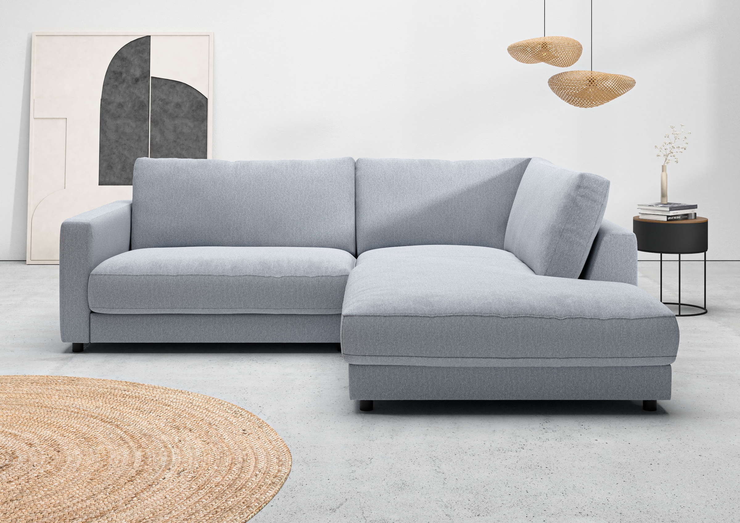 Home affaire Ecksofa "Ecksofa Jiro, L-Form, große Sitztiefe, Breite 252 cm" lose Sitz- & Rückenkissen, weicher Polsteraufbau, komfortabel & modern