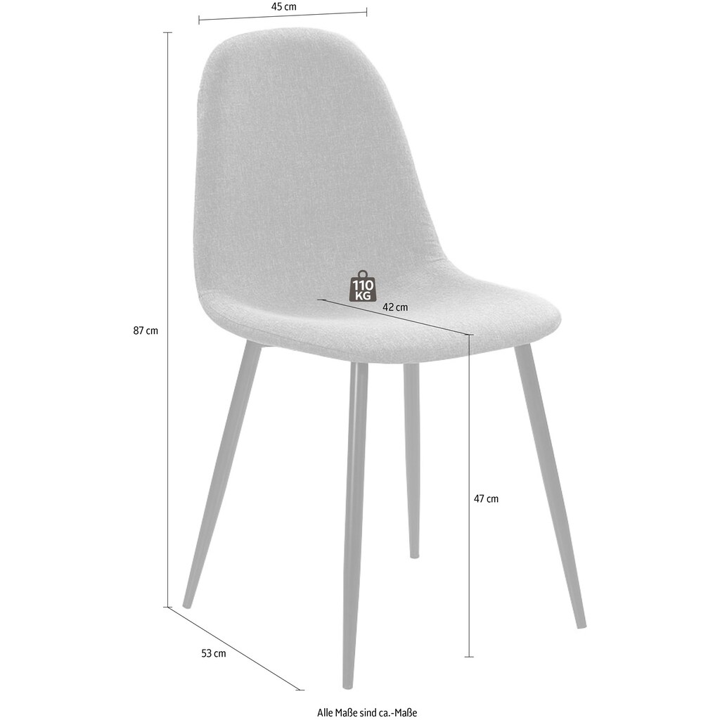 Jockenhöfer Gruppe 4-Fußstuhl, (Set), 4 St., Webstoff