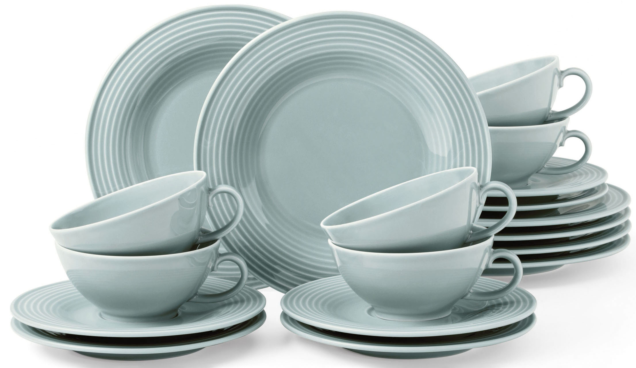 Teeservice »Geschirr-Set Beat«, (Set, 18 tlg., 6 x Teeobertasse, 6 x Kombi-Untertasse...