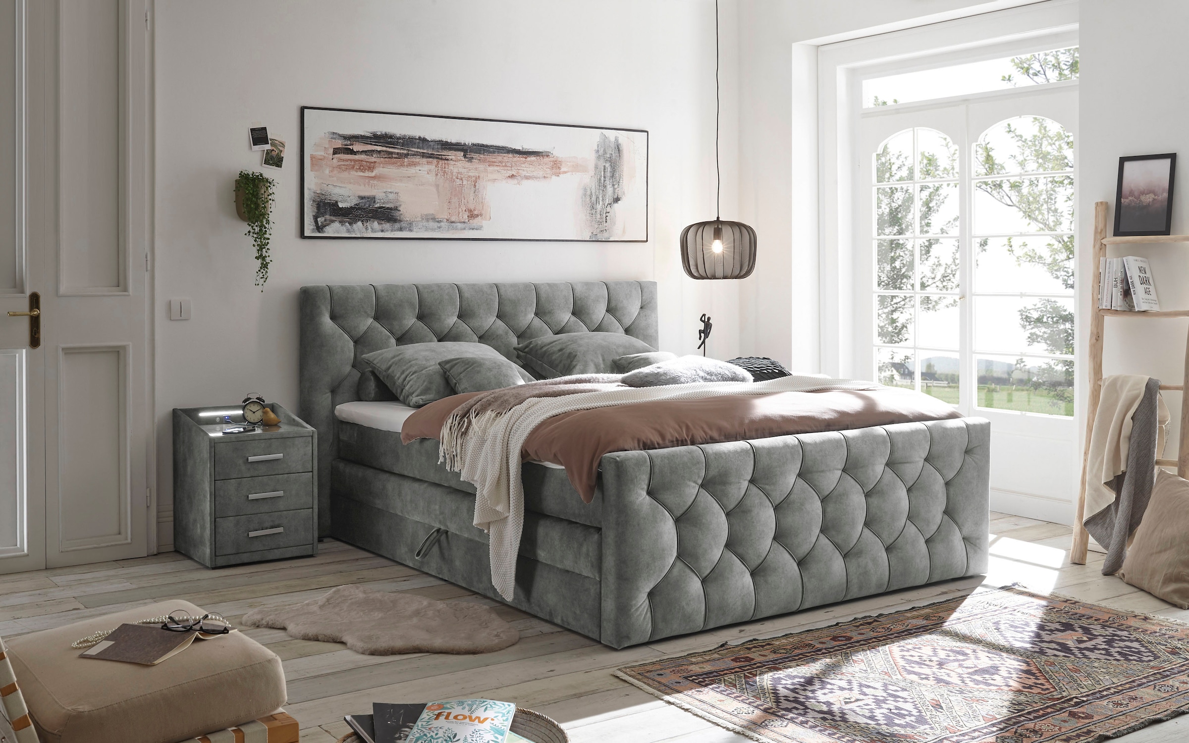 ED EXCITING DESIGN Boxspringbett ""Cashfield" Topseller inkl. zwei Bettkäst günstig online kaufen