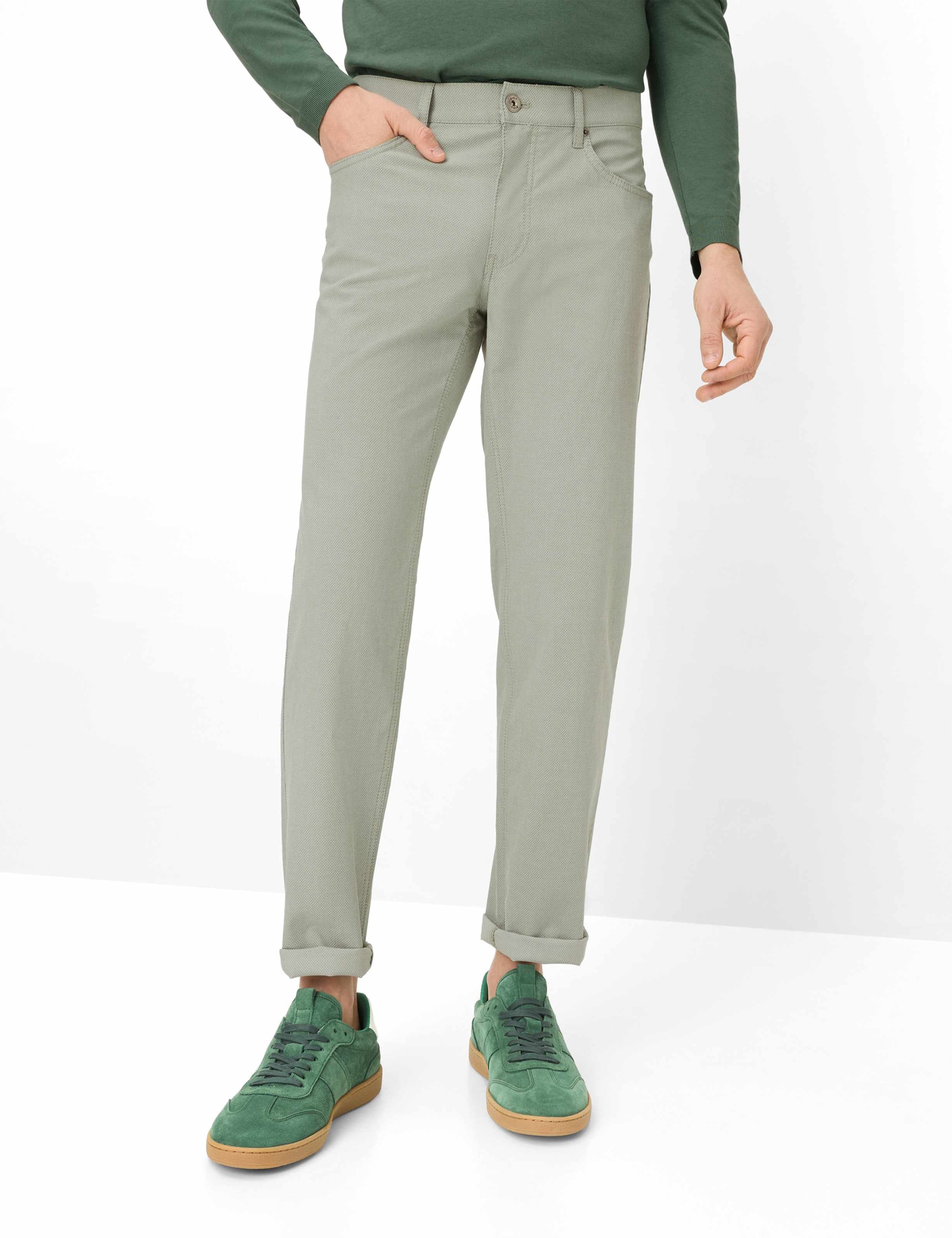 5-Pocket-Hose BRAX "Style CADIZ", Herren, Gr. 33, Länge 34, hellkhaki, Web, 97% Baumwolle, 3% Elasthan, Hosen 5-Pocket-Hose
