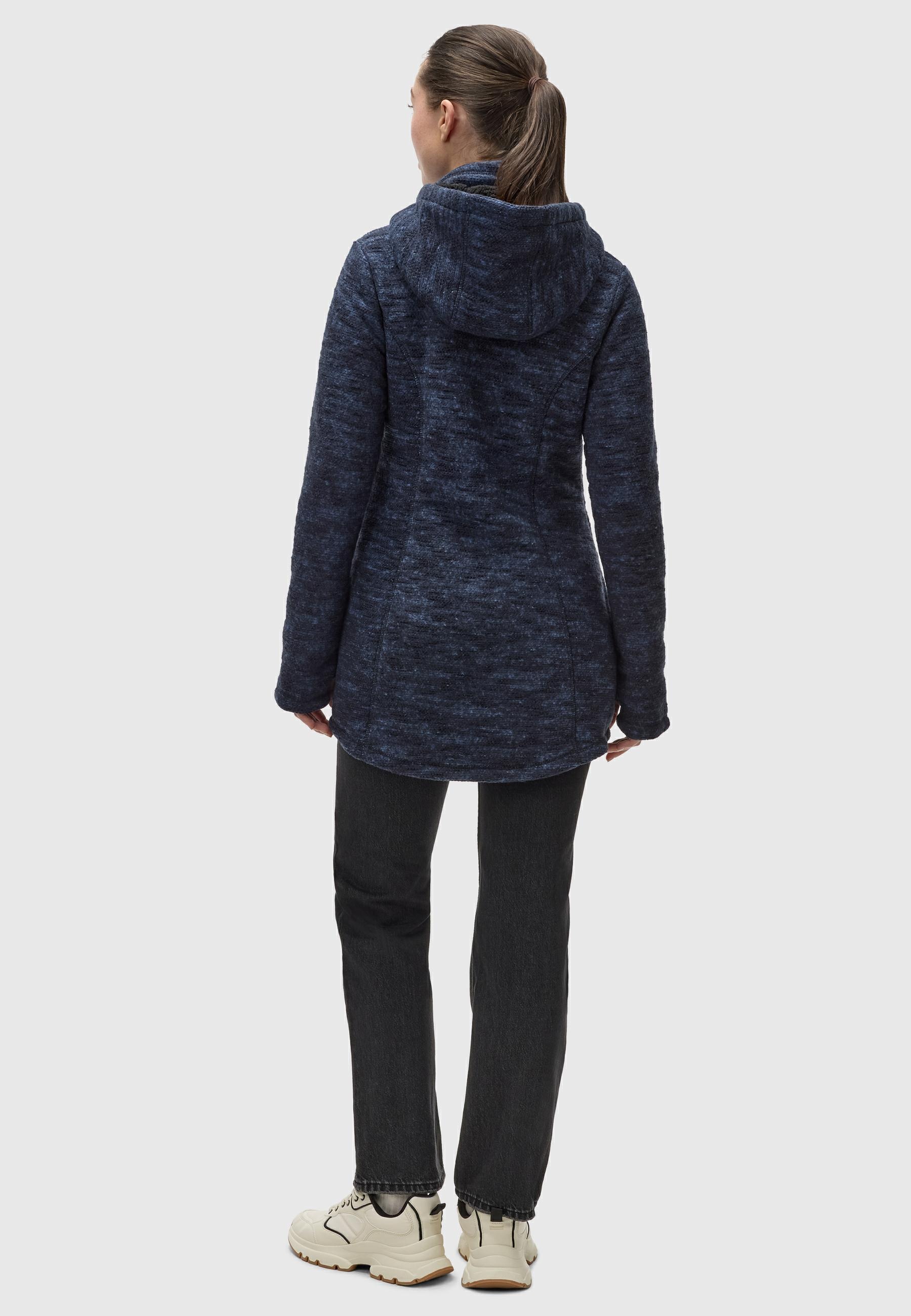 Ragwear Longstrickjacke »Leysha Melange«, Sportliche Kapuzenjacke in melierter Strick-Optik
