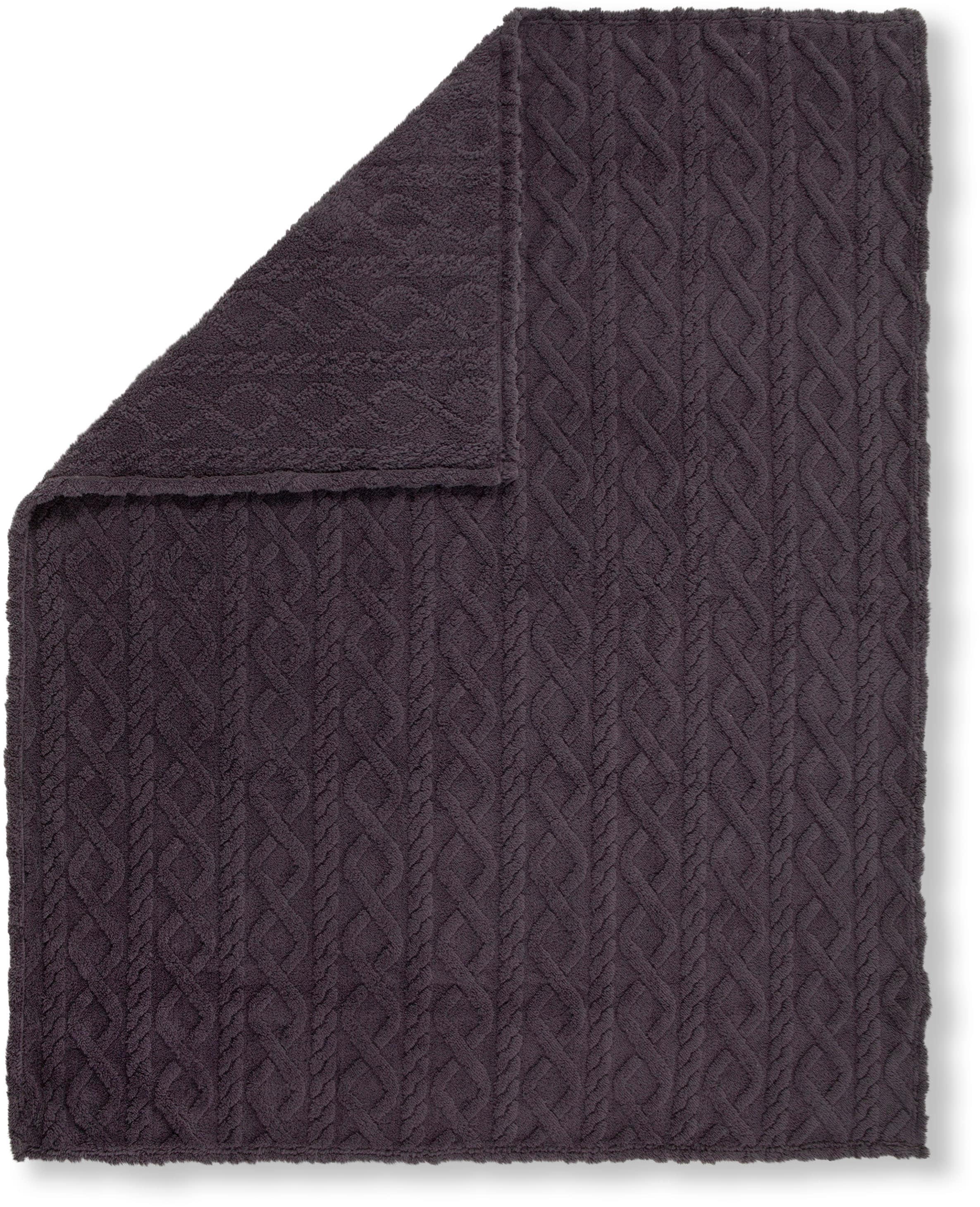 Descanso Plaid »Jacquard teddy«, Weich, Kuscheldecke, Wohndecke, Teddy, Jacquard, in 2 Größen