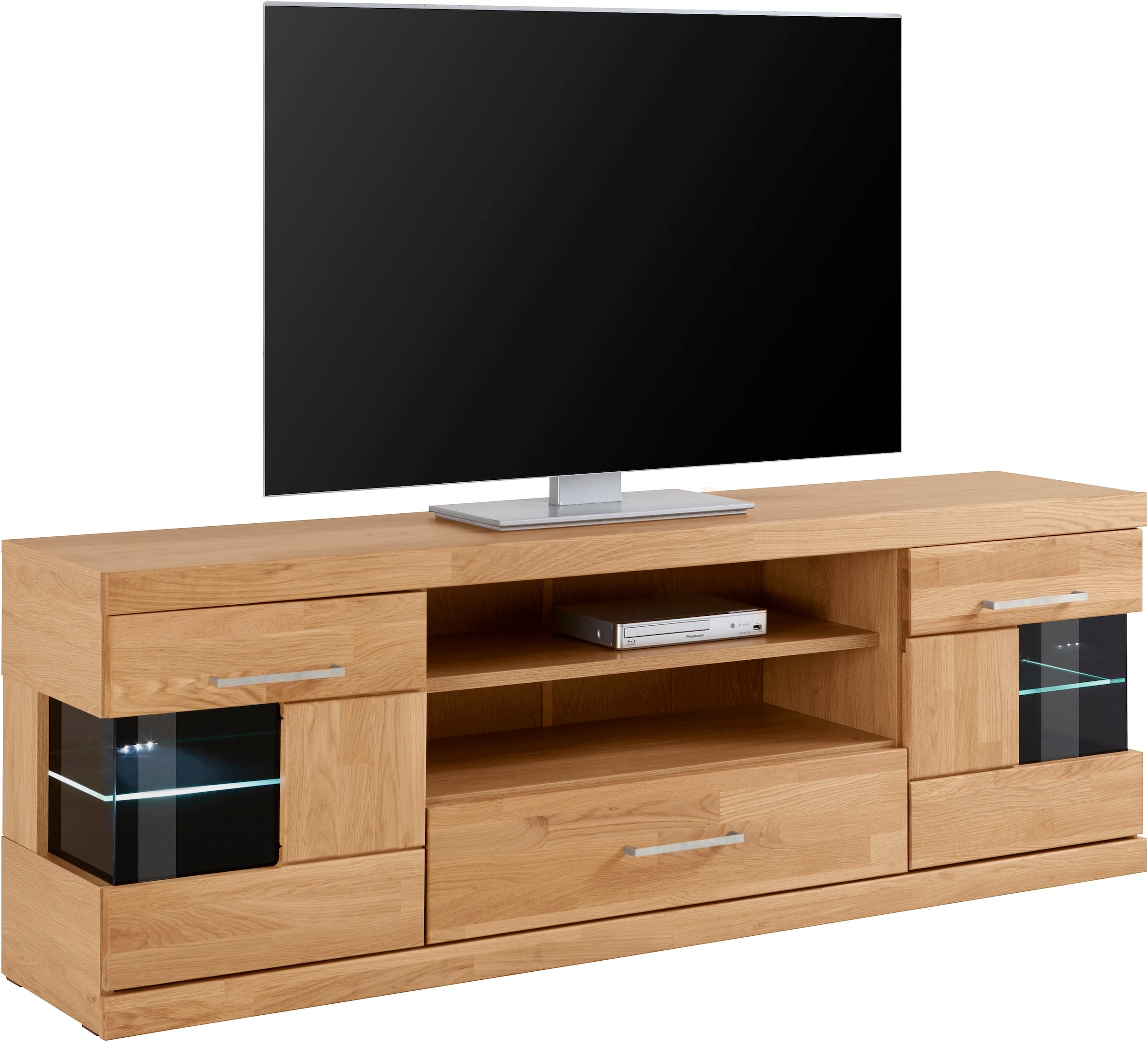 OTTO home Lowboard "Ribe,160cm breit,55cm hoch,Oberplatte massiv" Korpus Ho günstig online kaufen