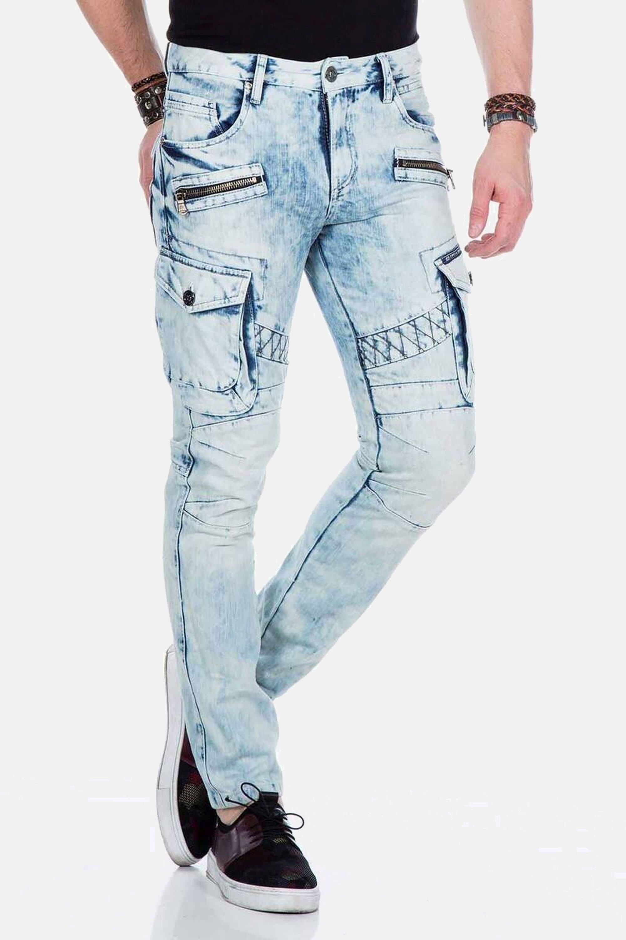 Cipo & Baxx Cargojeans »Jeans«, mit Deko-Zippern in Regular Fit, CD-435
