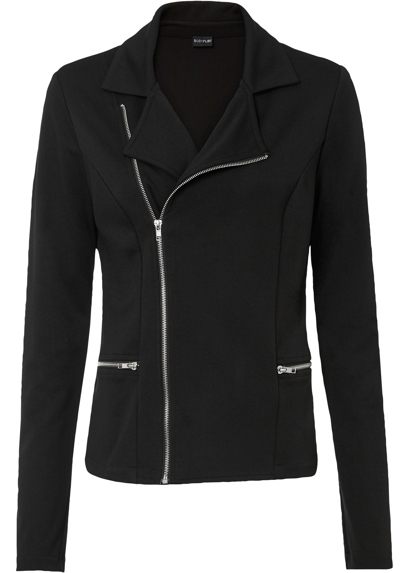 bonprix Sweatjacke »Biker-Shirtjacke aus Viskose-Mix« Biker-Shirtjacke aus Viskose-Mix