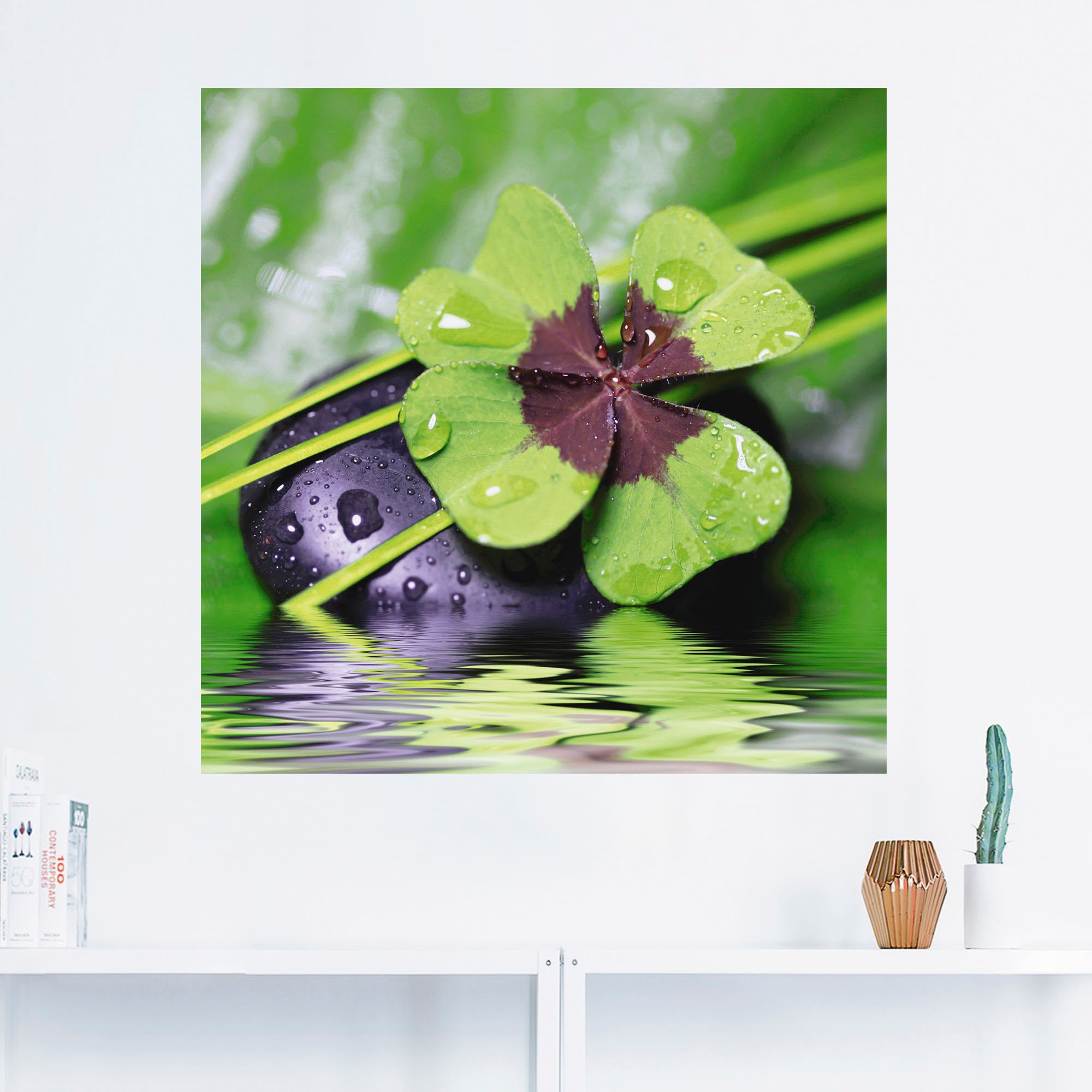 Artland Wandbild »Glücksklee... Entspann mal wieder«, Zen, (1 St.), als Alubild, Outdoorbild, Leinwandbild, Poster, Wandaufkleber