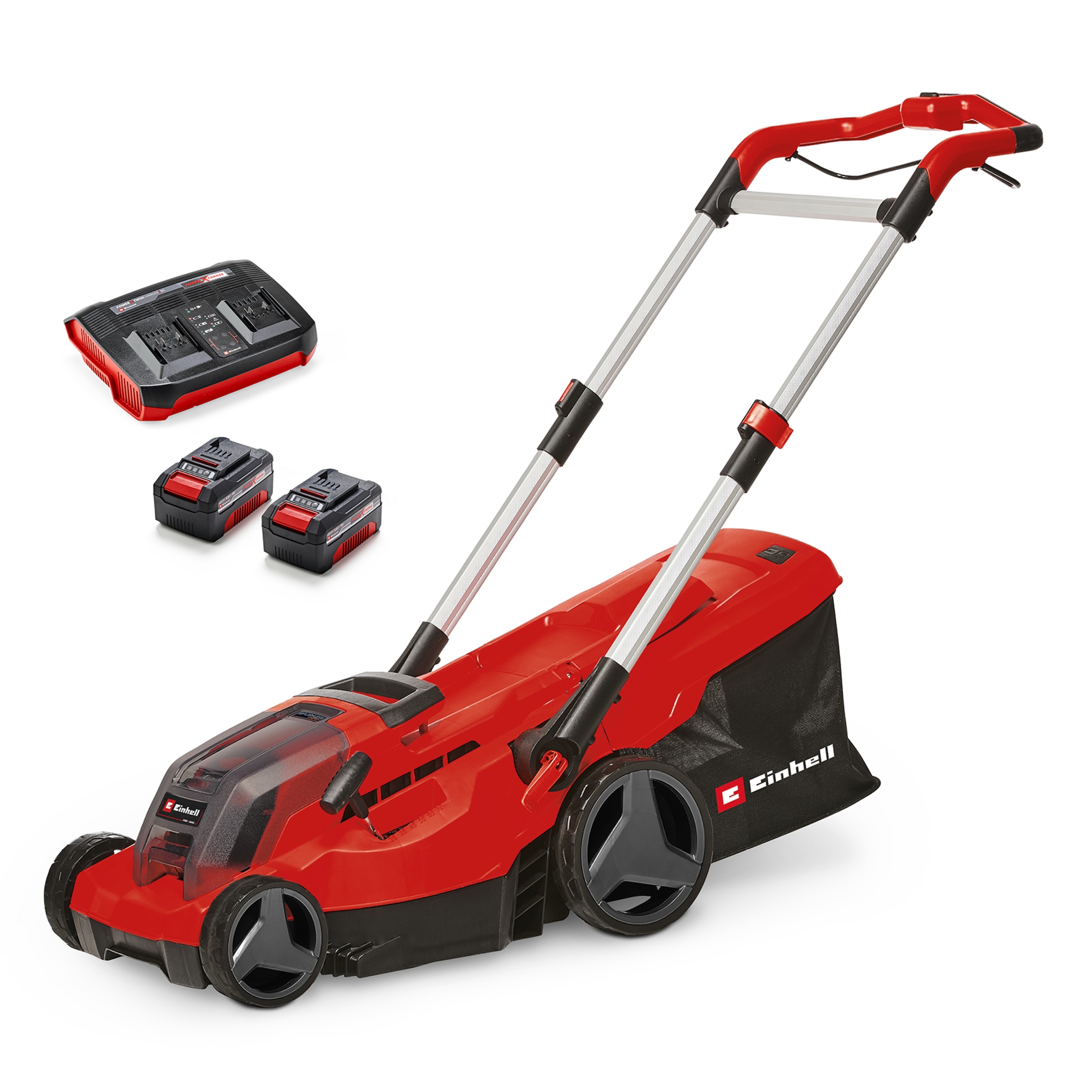 Einhell Akkurasenmäher "GP-CM 36/450 (2x 4,0Ah)" 1x Akku-Rasenmäher, 2x 4,0 Ah Akku, Twincharger, Mulchkeil